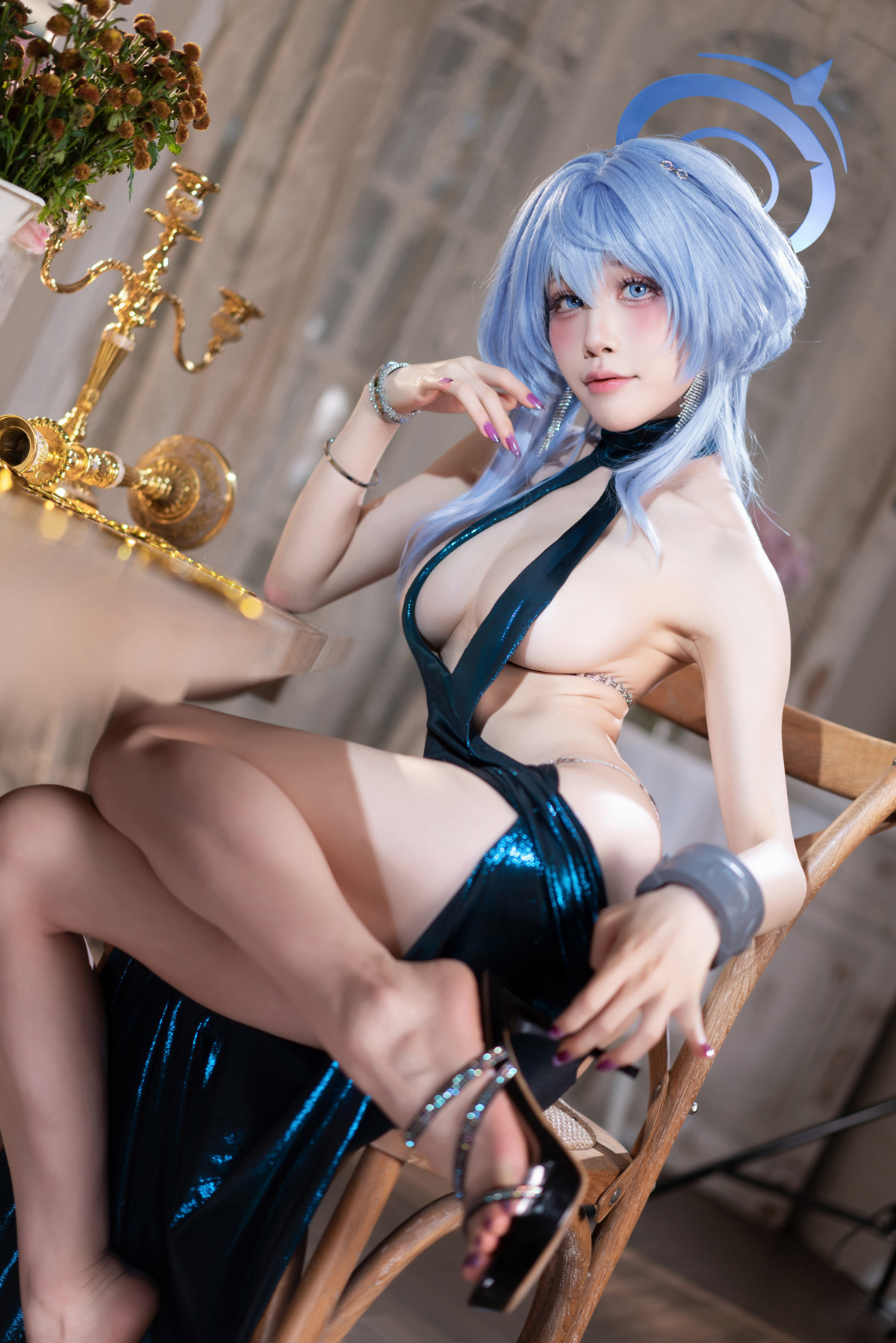 Cosplay 水淼Aqua 碧蓝档案 天雨亚子礼服 Set.01(8)