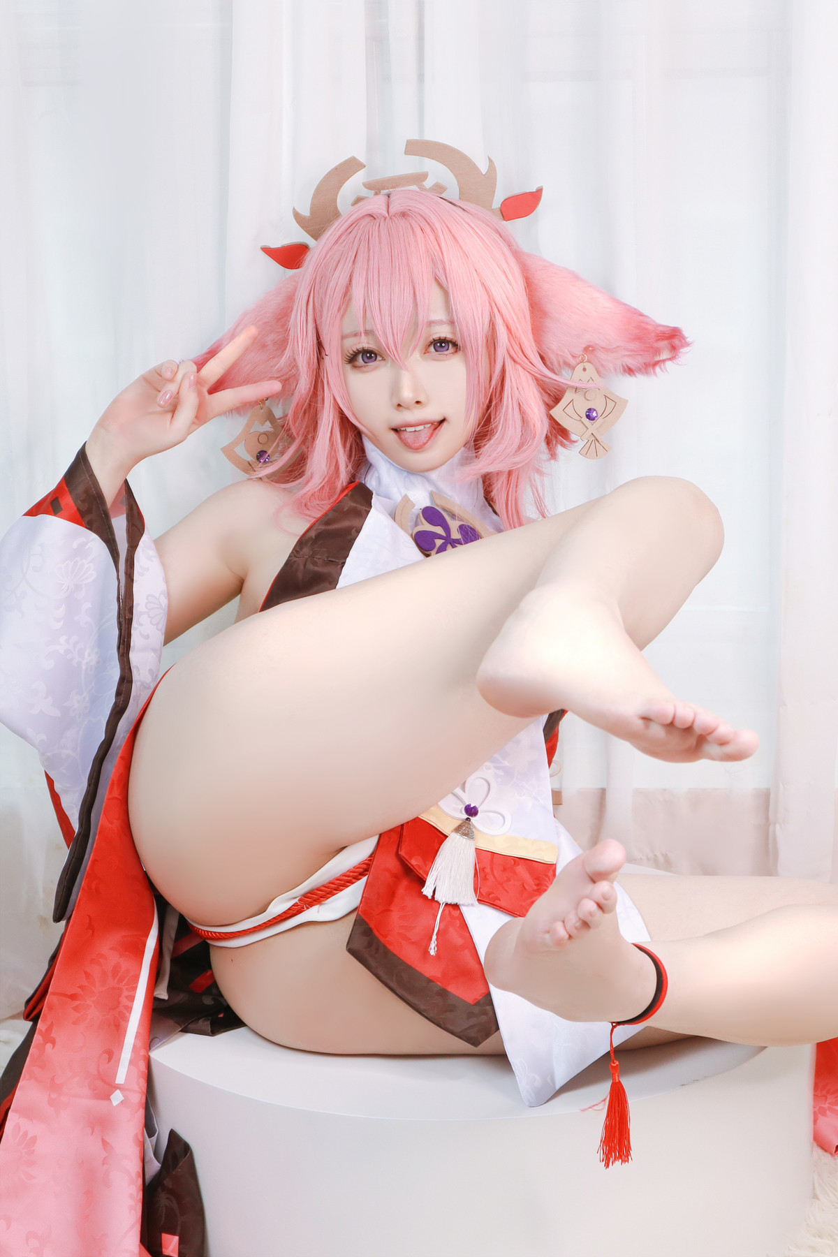 Cosplay Asagiriai愛ちゃん 原神 八重神子(13)