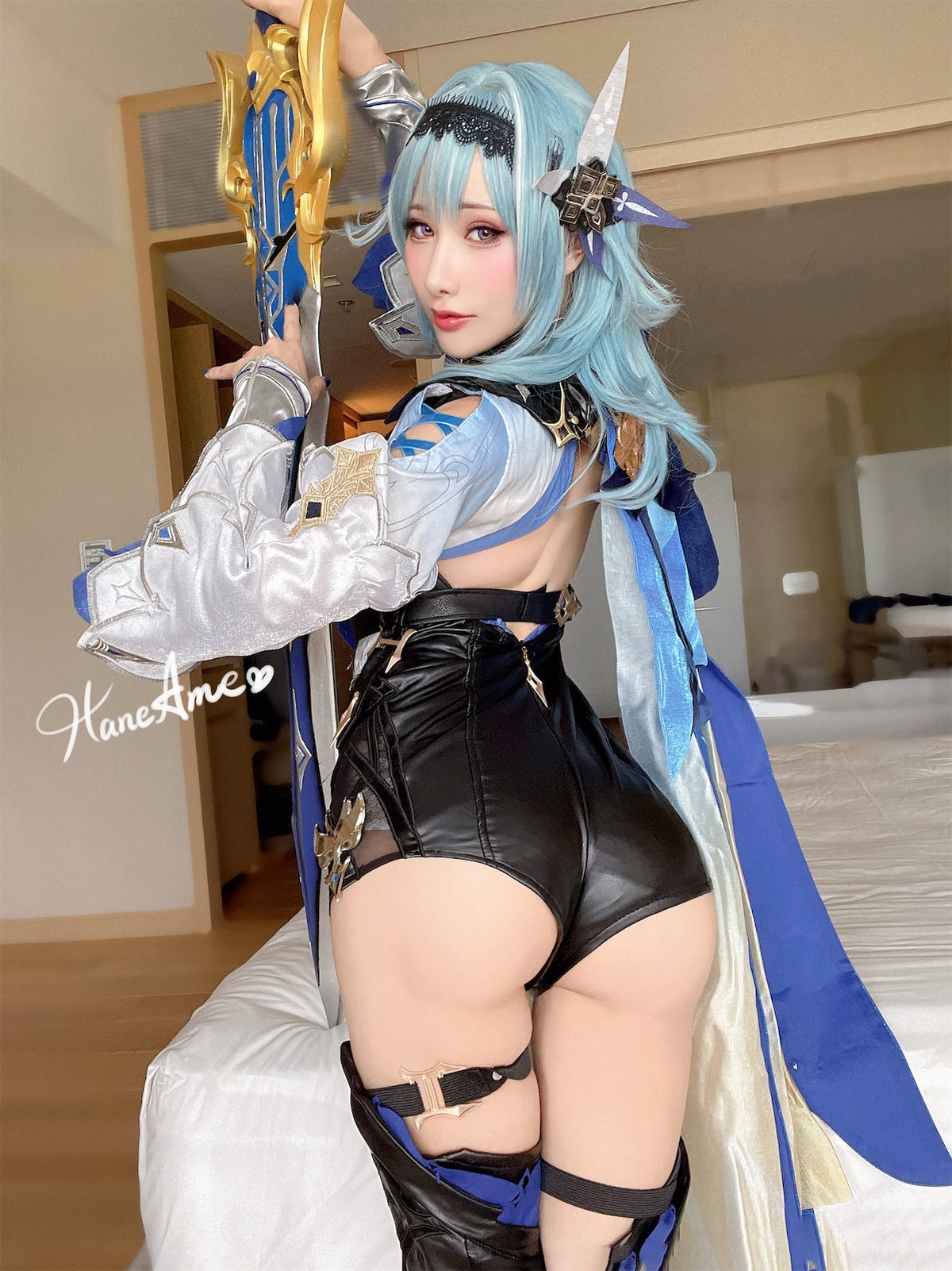 雨波HaneAme Cosplay Eula Lawrence Genshin Impact(33)