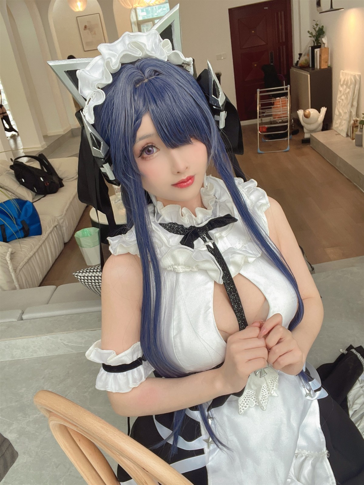 Cosplay rioko凉凉子 肉扣热热子 奥古斯特 女仆装(37)