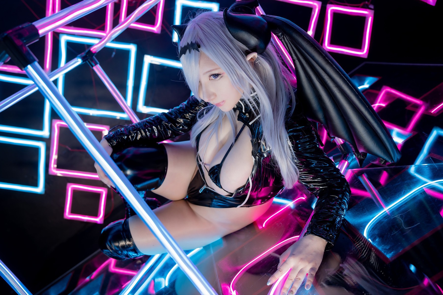 Cosplay SAKUサク See-through Bunny Succubus Set.04(10)
