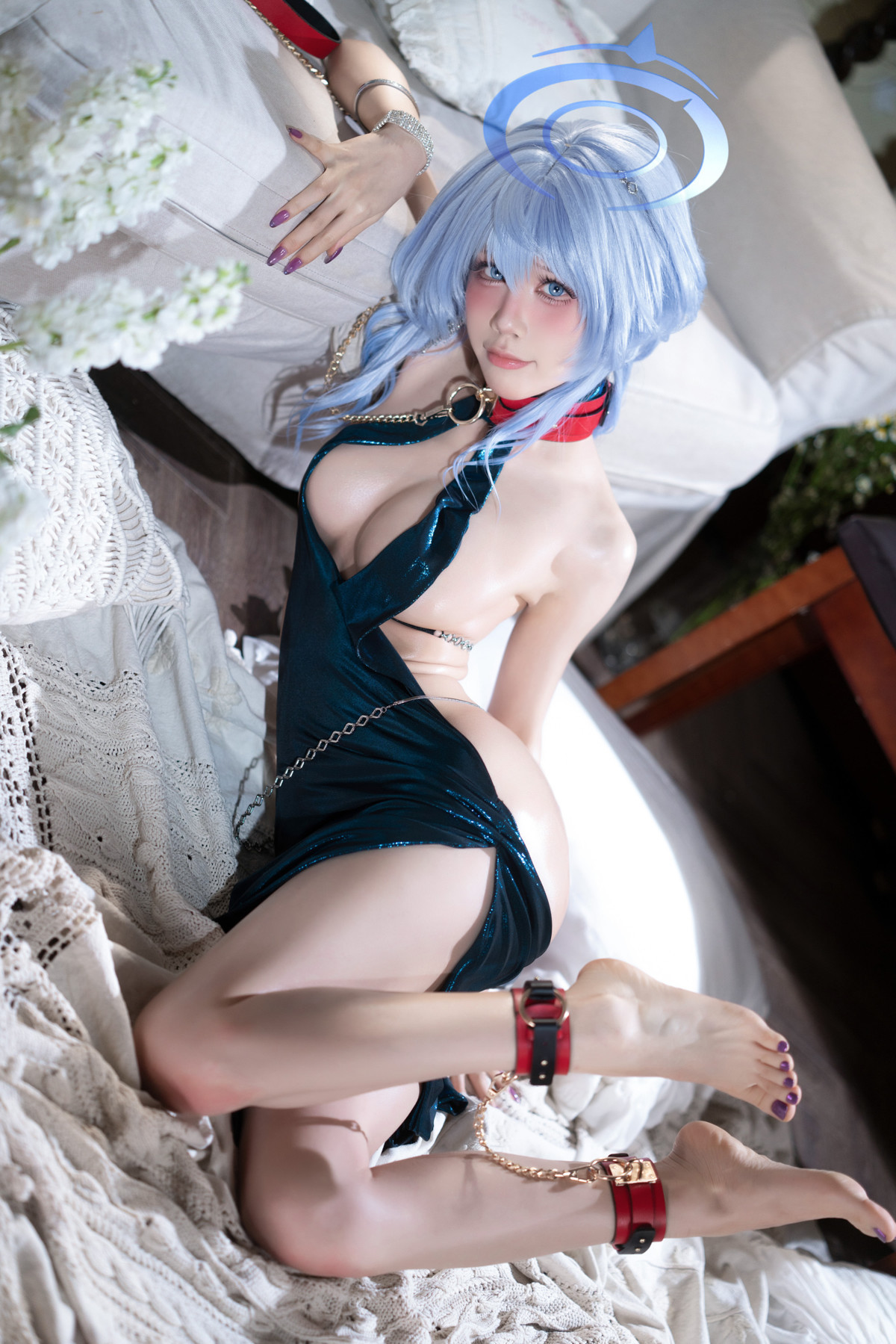 Cosplay 水淼Aqua 碧蓝档案 天雨亚子礼服 Set.02(16)