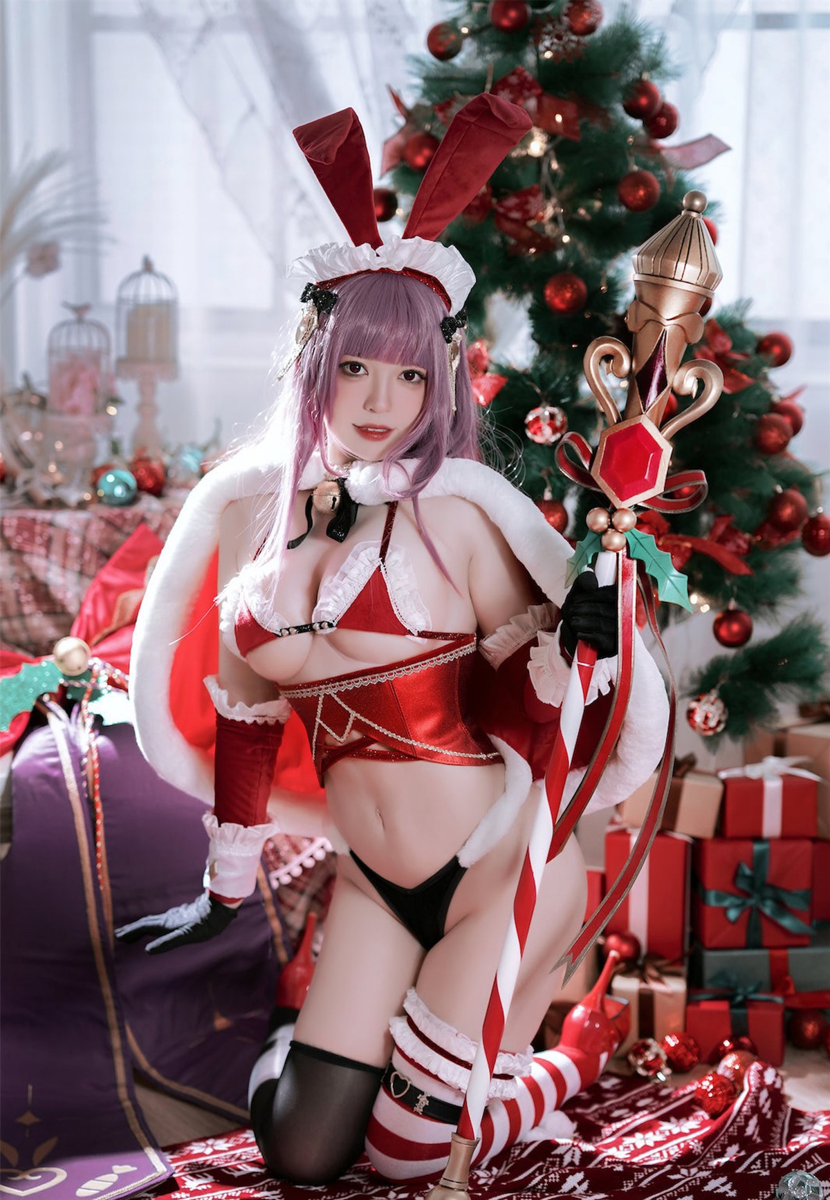 Cosplay 半半子 Christmas Bunny Aike(3)