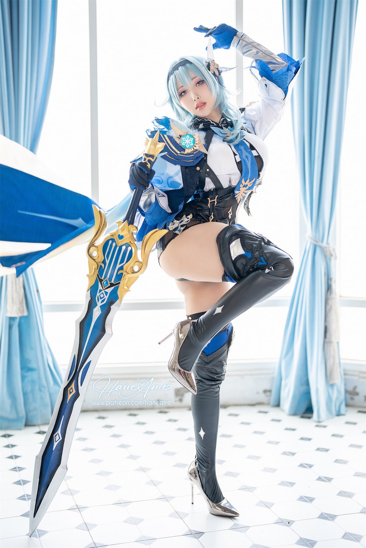 雨波HaneAme Cosplay Eula Lawrence Genshin Impact(5)