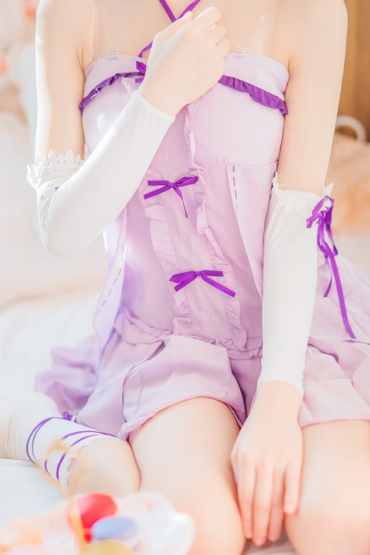 Cosplay 桜桃喵 蕾姆睡裙(11)