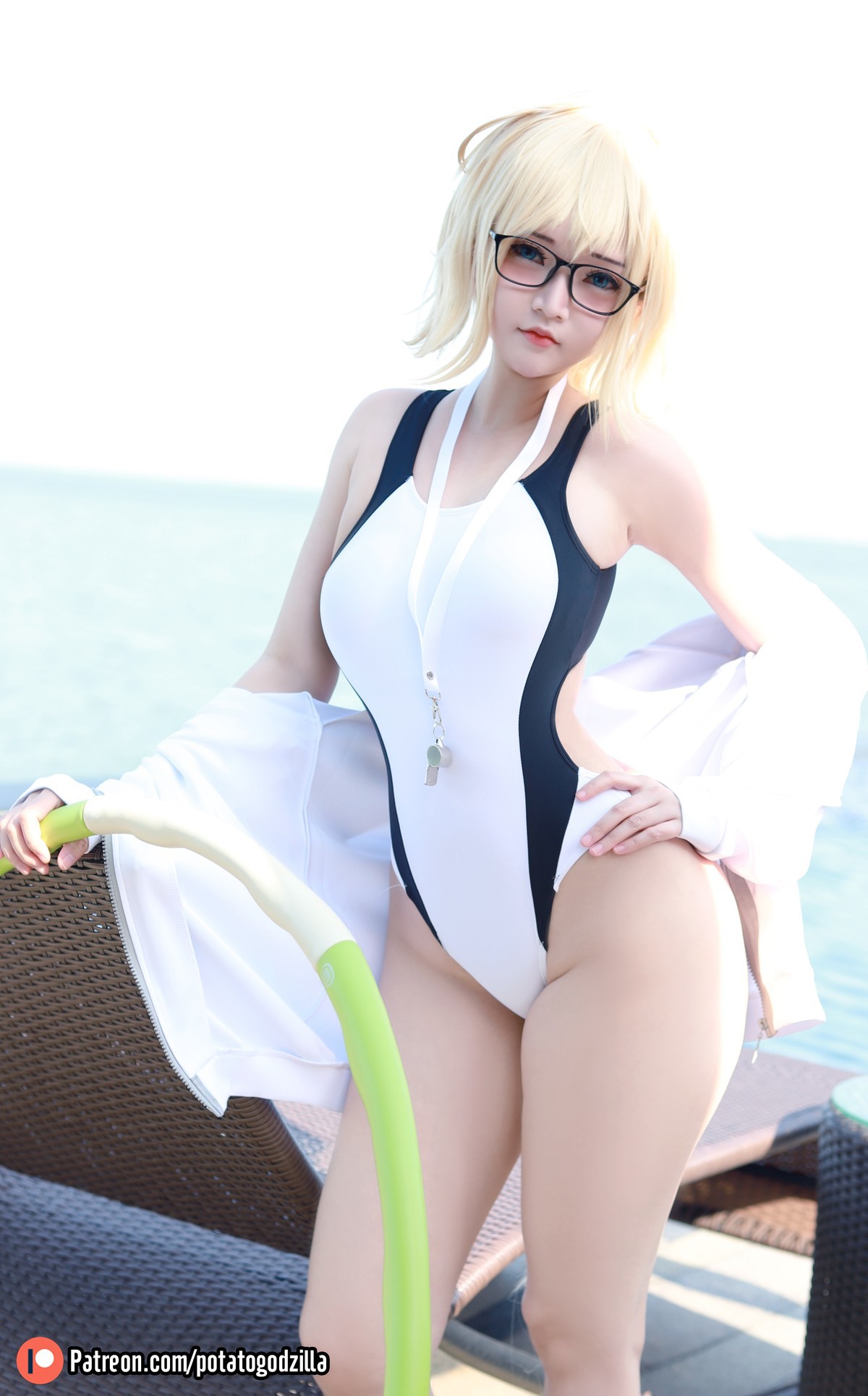 Potato Godzilla Cosplay Jeanne d’Arc Swimsuit(4)