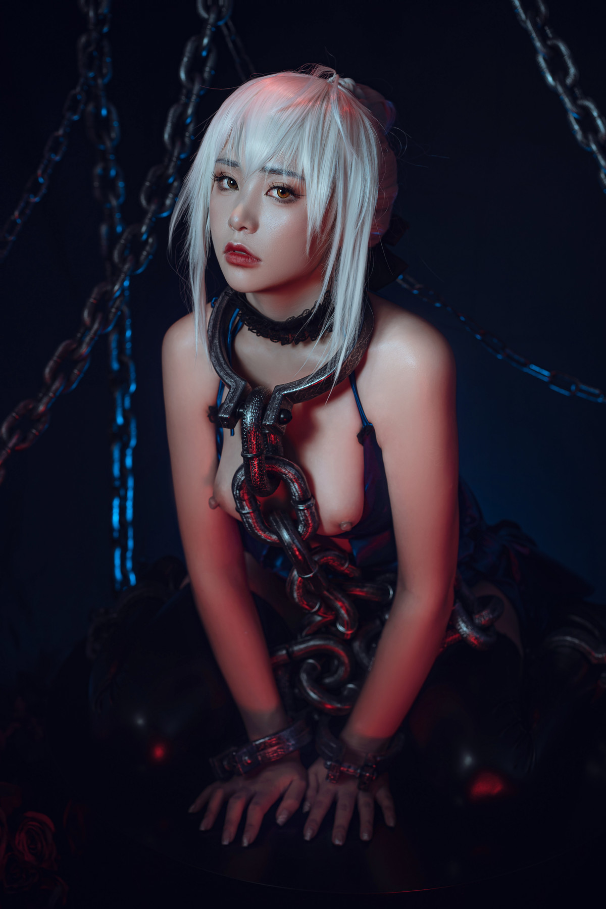 爆机少女喵小吉 Cosplay 黑呆 Saber Alter(68)