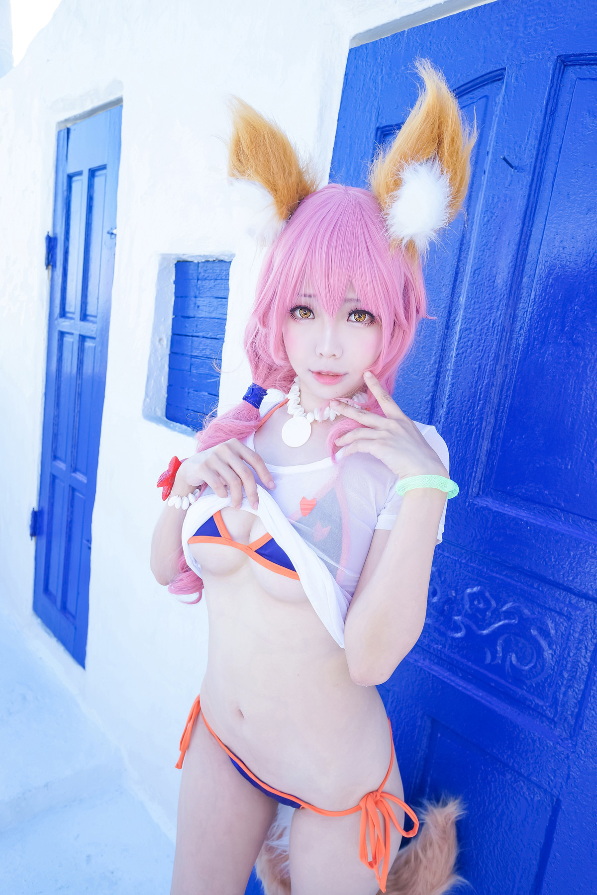 Cosplay ElyEE子 玉藻前泳装(15)