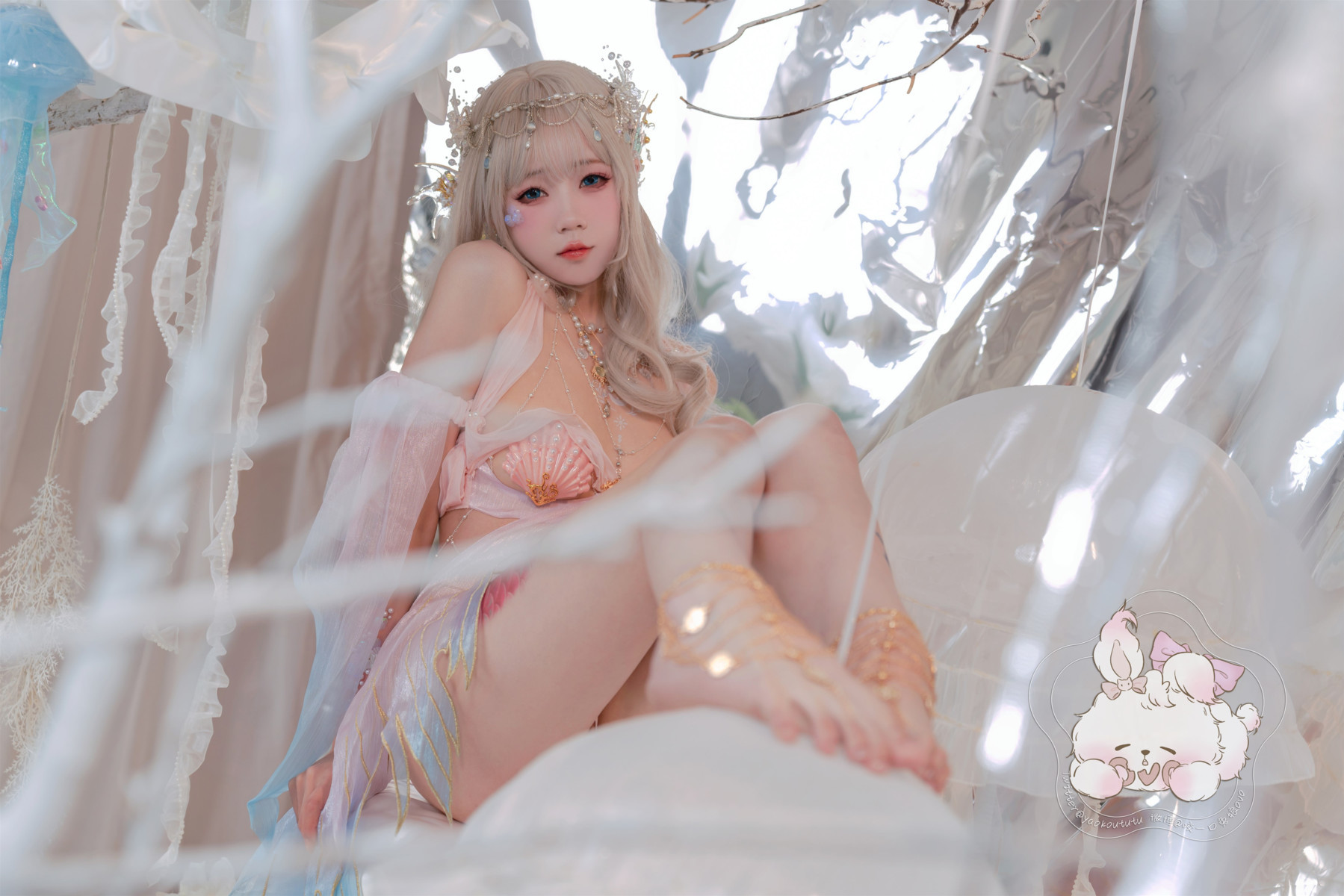 Cosplay 咬一口兔娘 海的女儿 Mermaid(26)