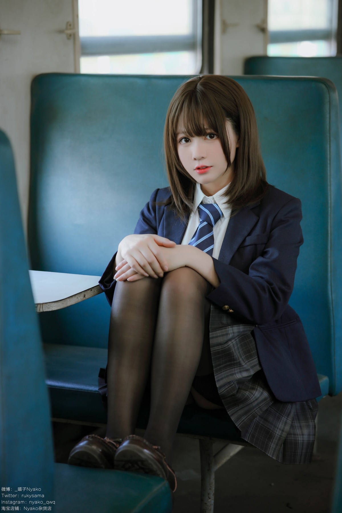 Cosplay Nyako喵子 火车JK制服(10)