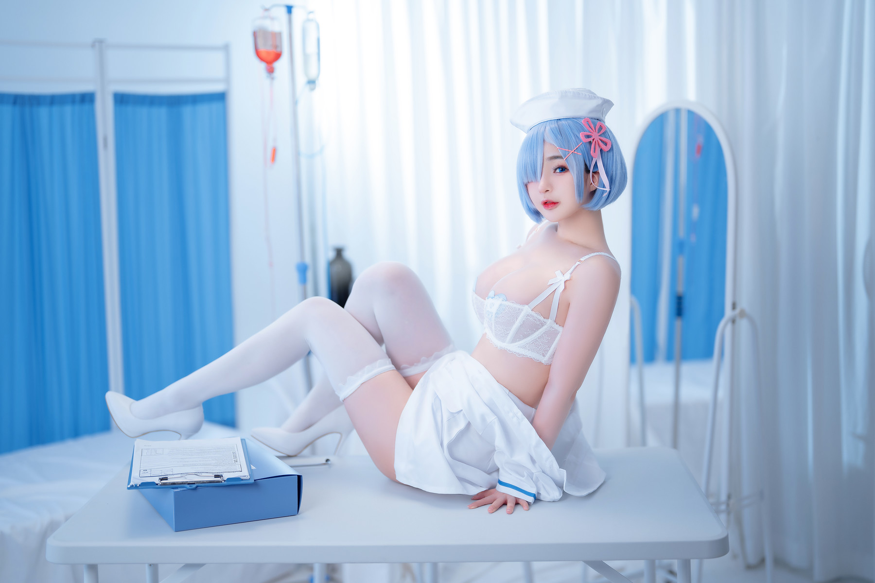 桜井宁宁 Cosplay 雷姆护士 Nurse Rem(27)