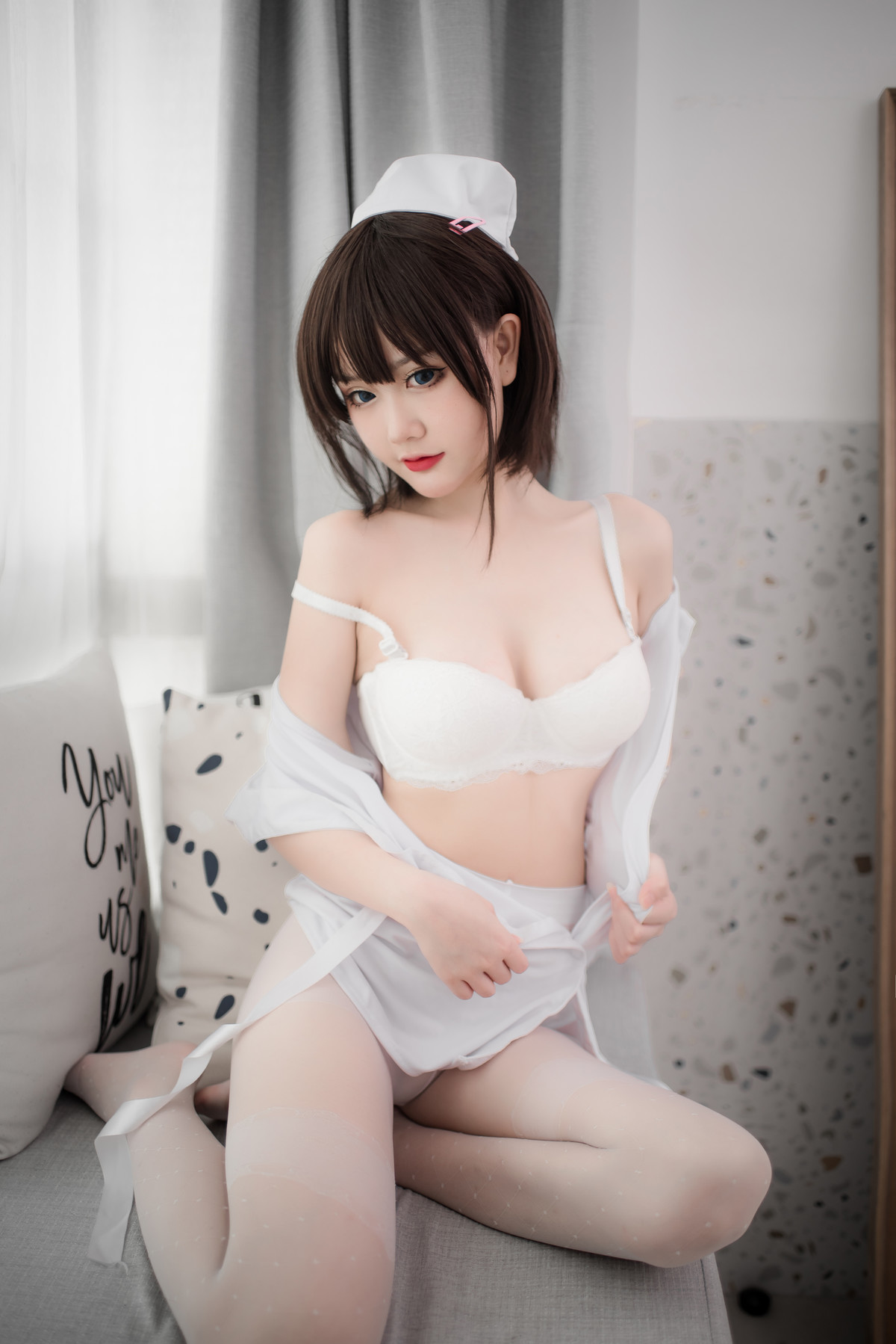 Cosplay 您的蛋蛋 白丝护士 White Stockings(9)