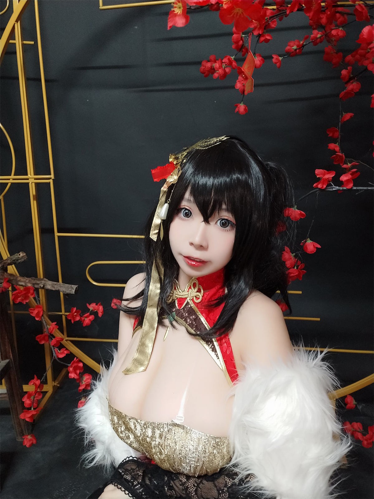 Cosplay 自闭颜球球 无颜小天使wy 碧蓝航线 大凤红旗袍(34)