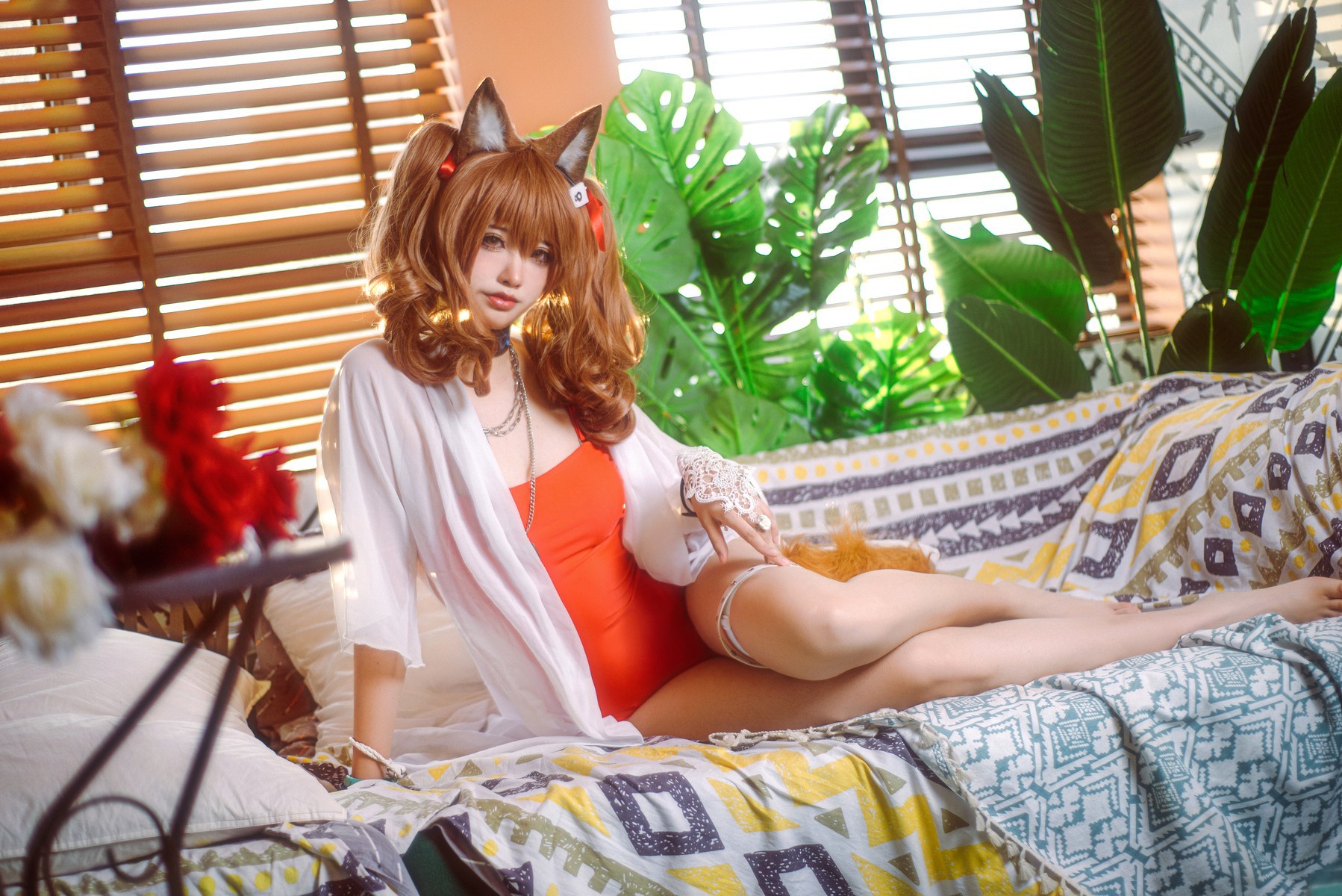 工藤新伍 Cosplay 明日方舟 安洁莉娜 夏卉泳装(15)