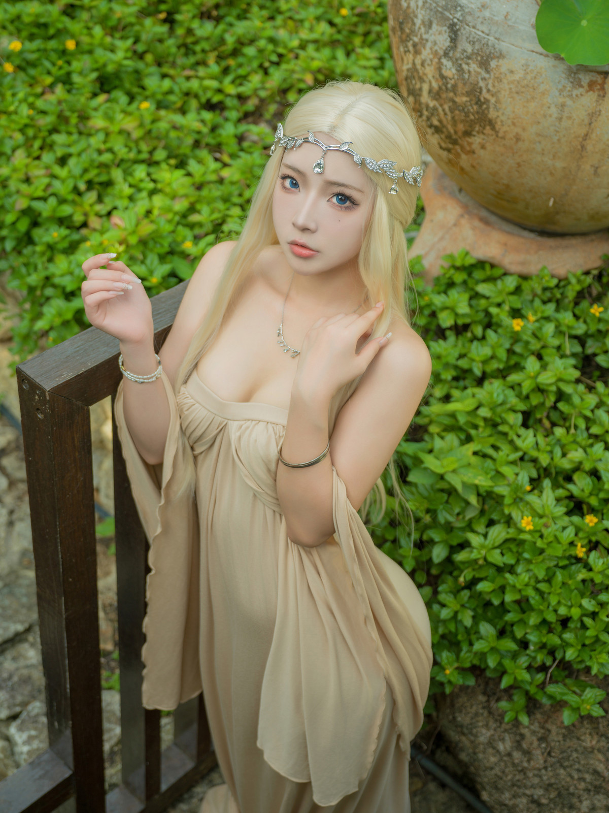 Cosplay Yuuhui玉汇 埃尔夫伍德绿 Set.01(9)