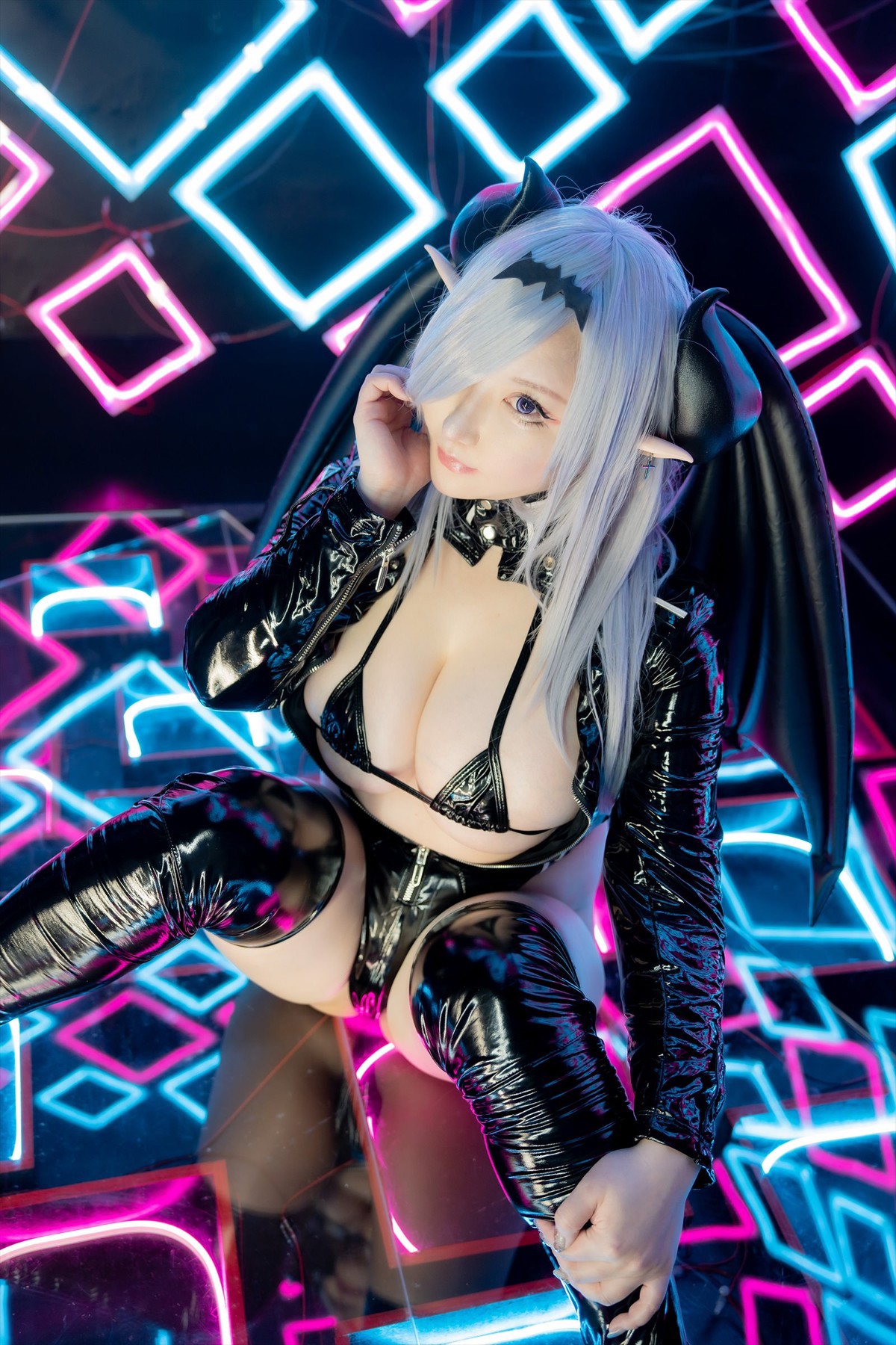 Cosplay SAKUサク See-through Bunny Succubus Set.04(4)