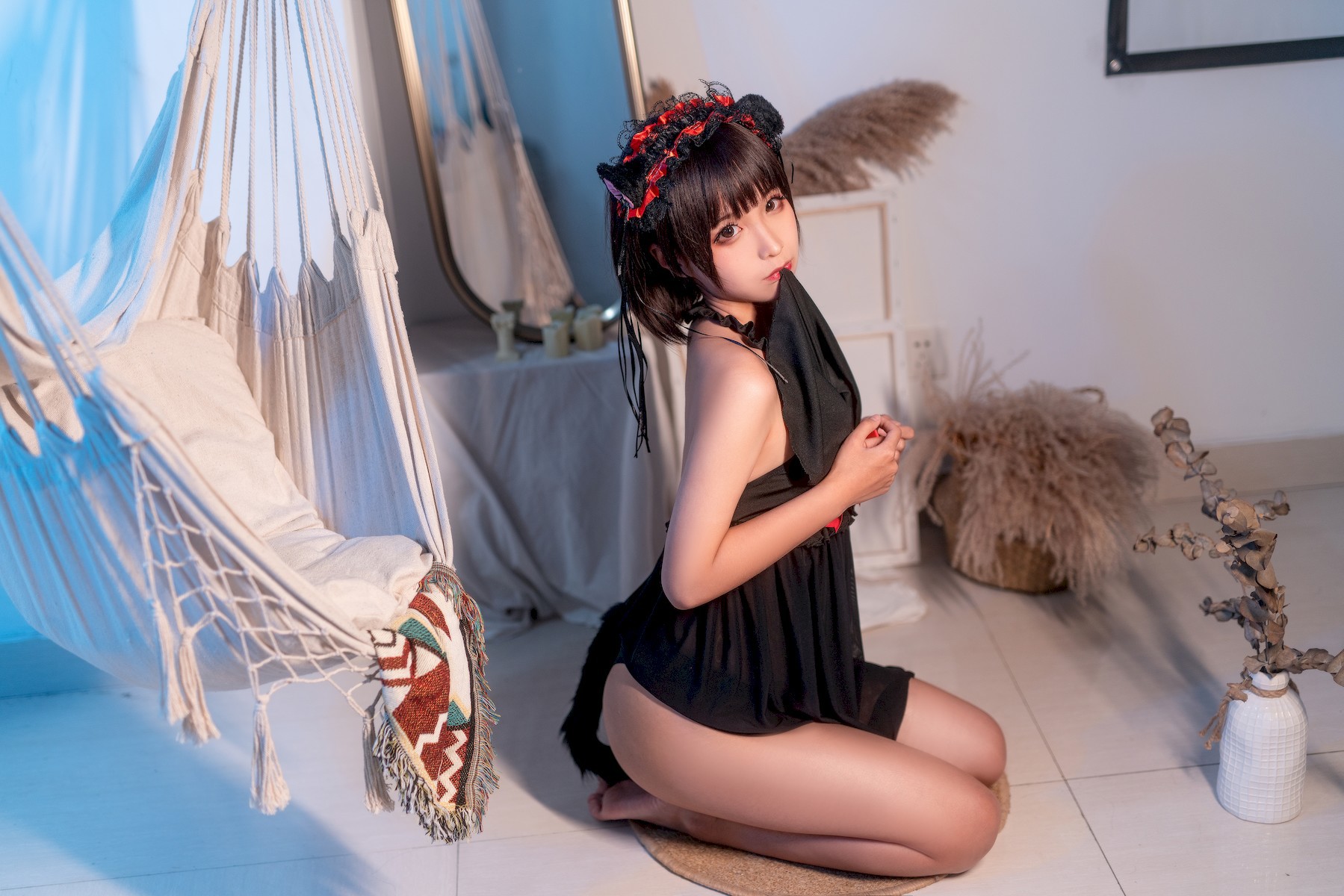 蠢沫沫 Cosplay 黑睡裙 Black Nightdress(12)