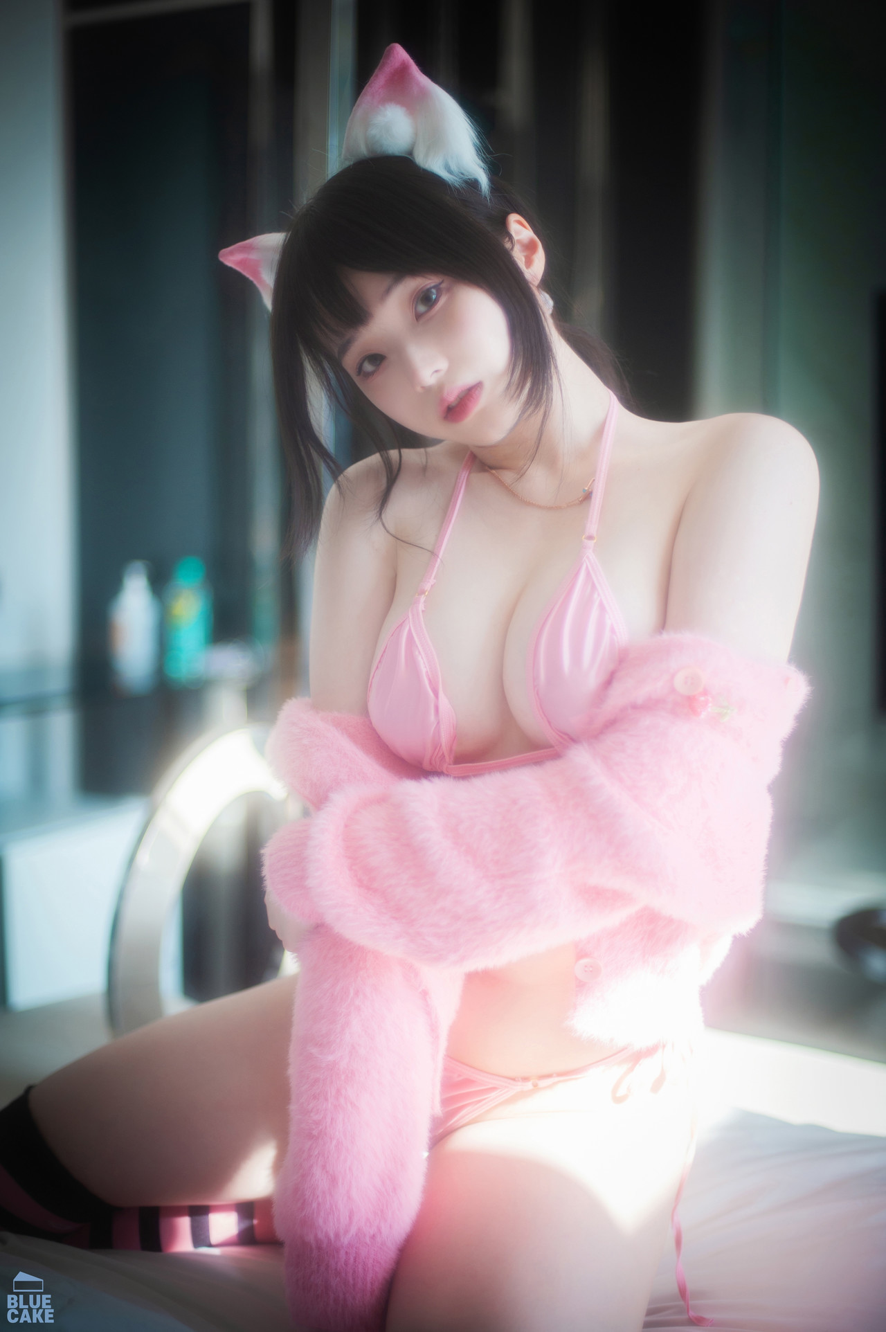 Bambi 밤비, [BLUECAKE] Naughty Cats Pink &#038; Mint RED Set.01(52)