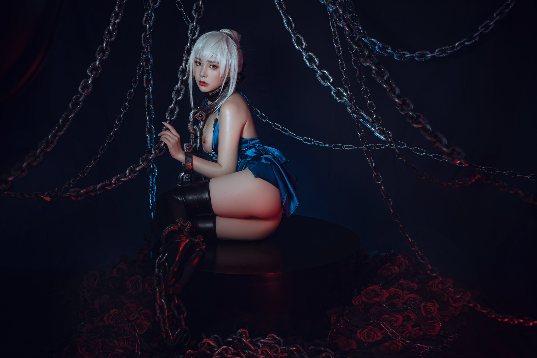 爆机少女喵小吉 Cosplay 黑呆 Saber Alter(73)