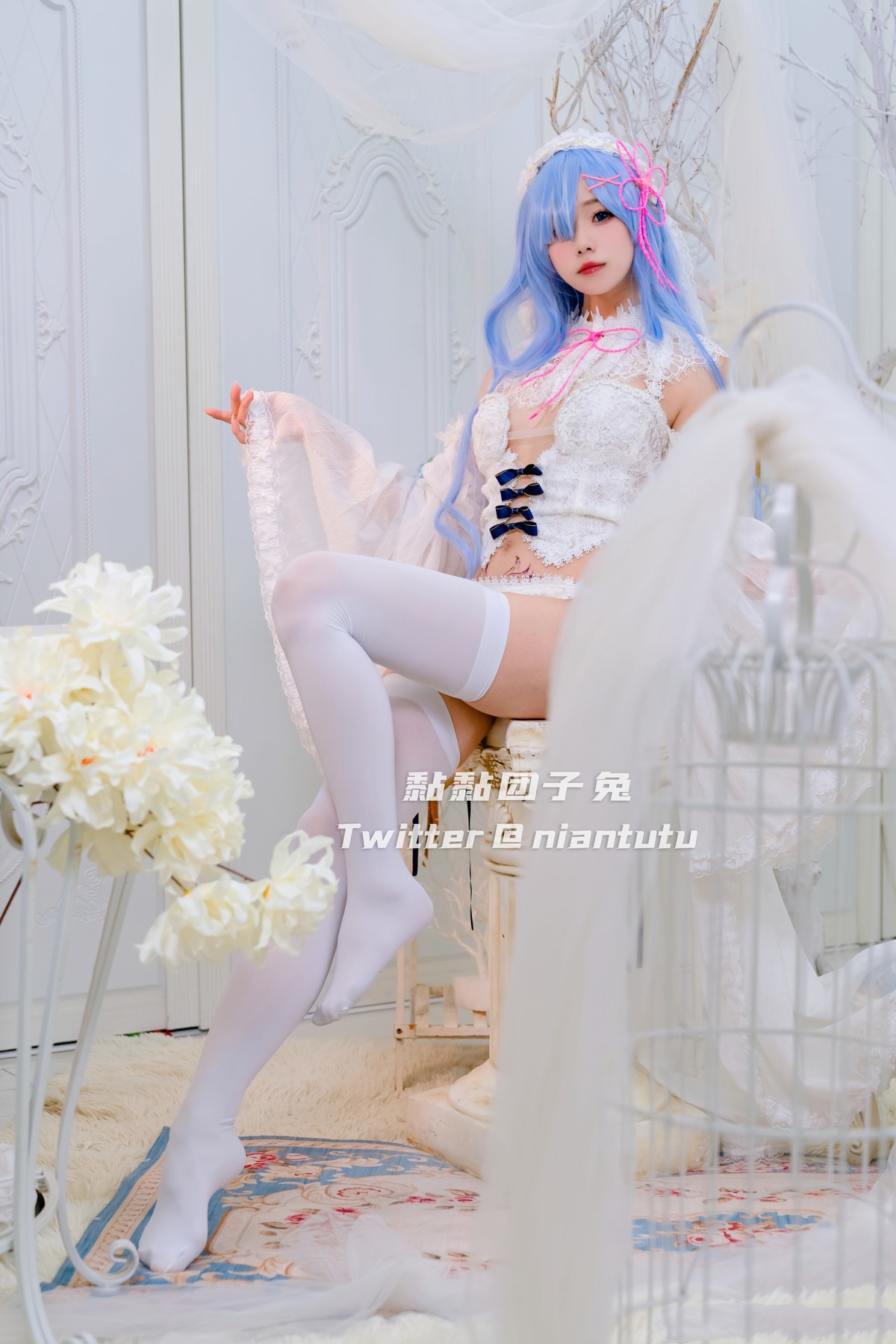 Cosplay 黏黏团子兔 长发蕾姆