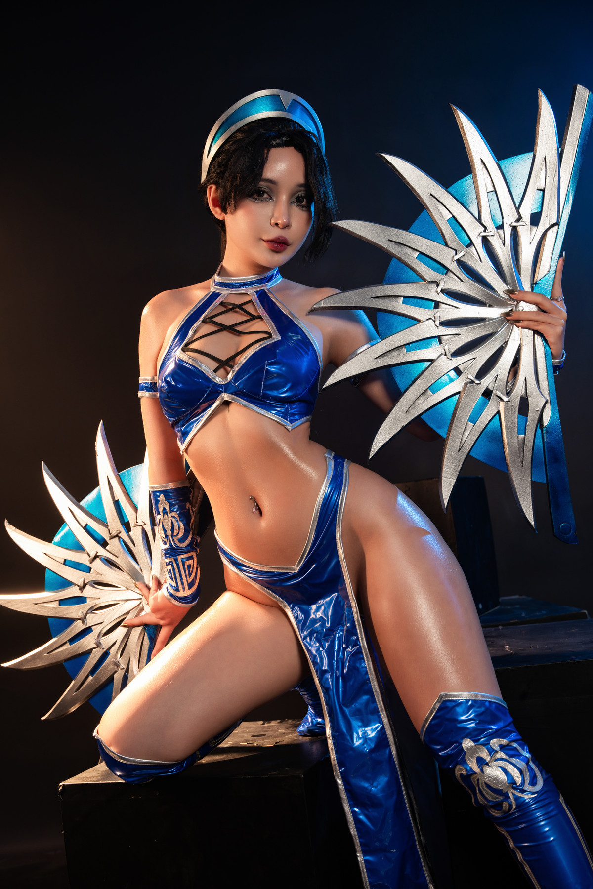 Cosplay Umeko.J Kitana Mortal Kombat Set.01(8)