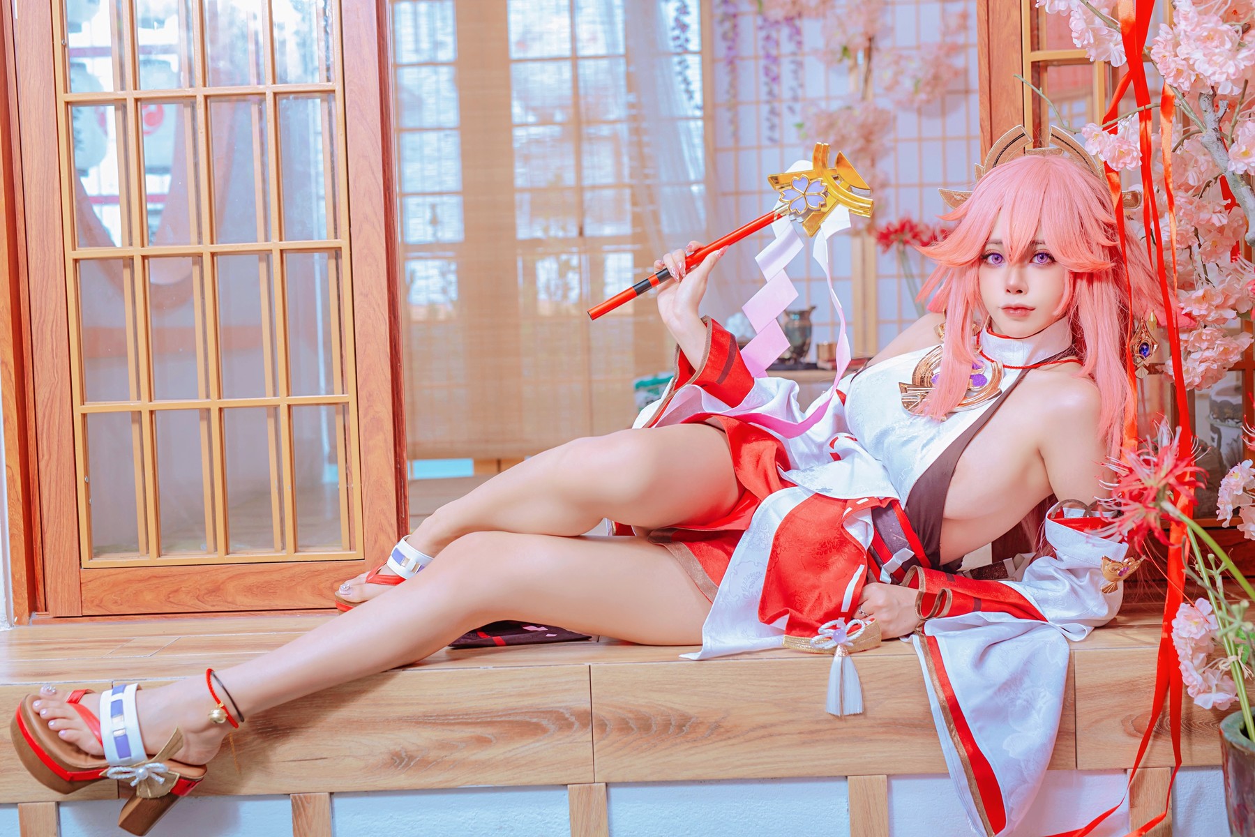 Cosplay 日本性感萝莉Byoru 八重神子 雷電将軍 Set.01(4)