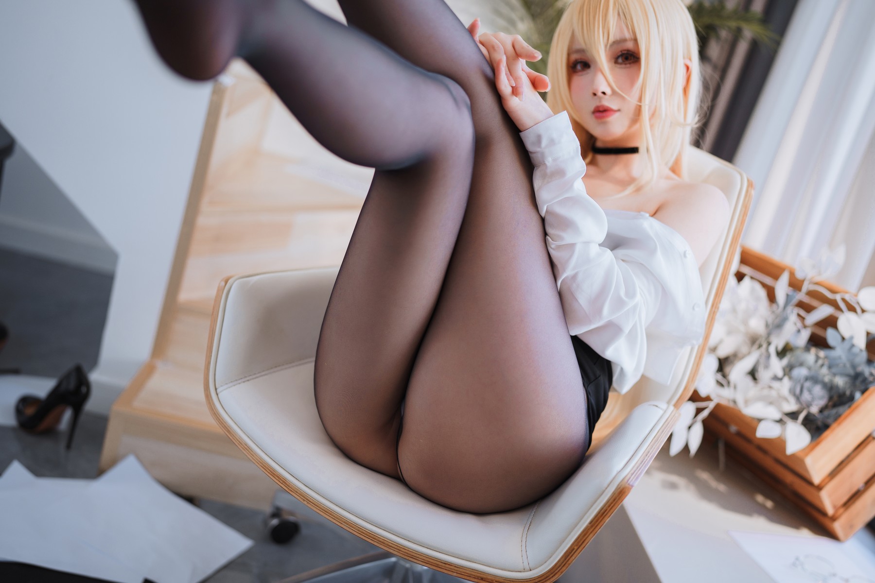 Cosplay rioko凉凉子 碧蓝航线 冤仇 办公室的意外(15)