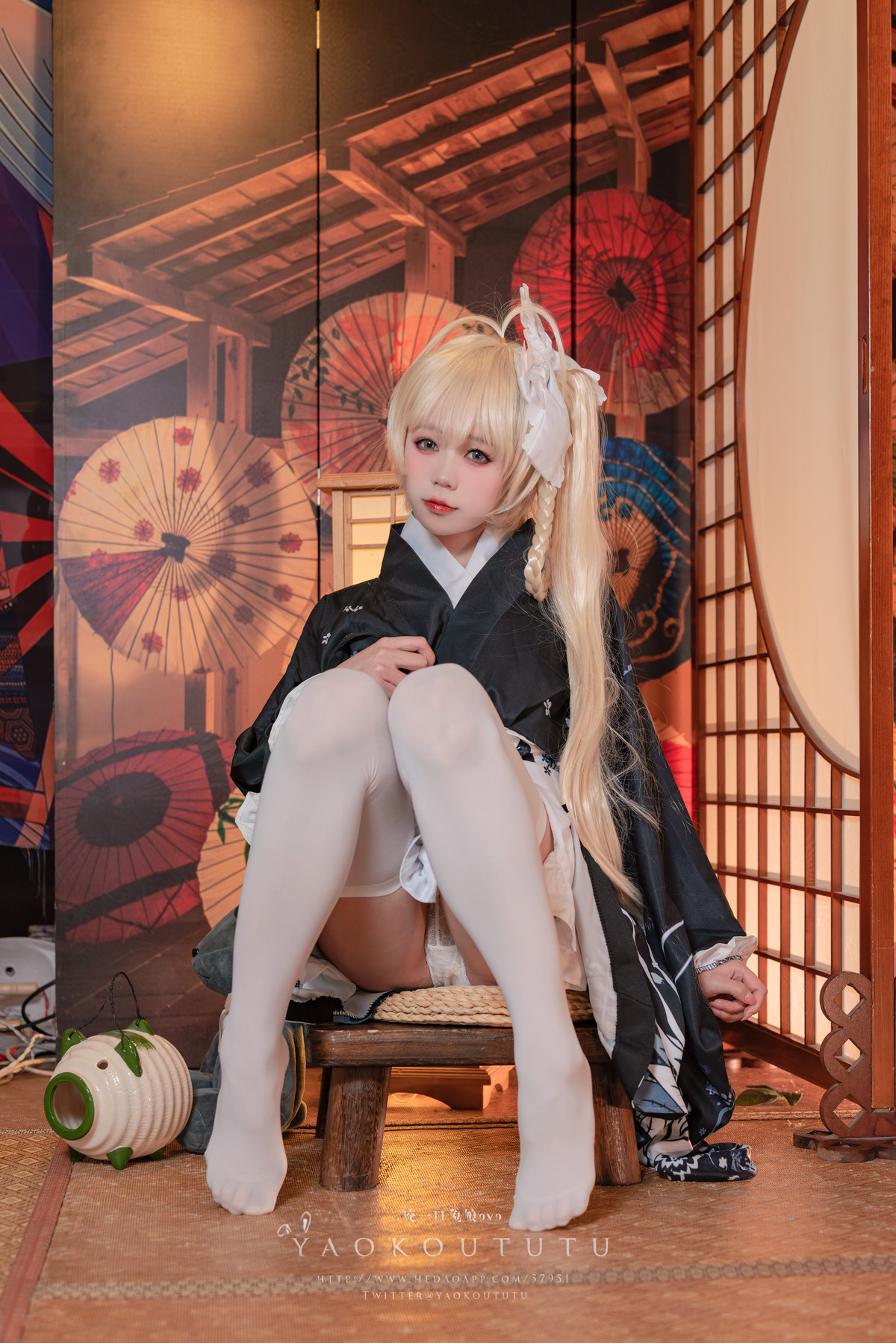 Cosplay 黏黏团子兔 六月T3专属特典 『穹妹浴衣』(15)