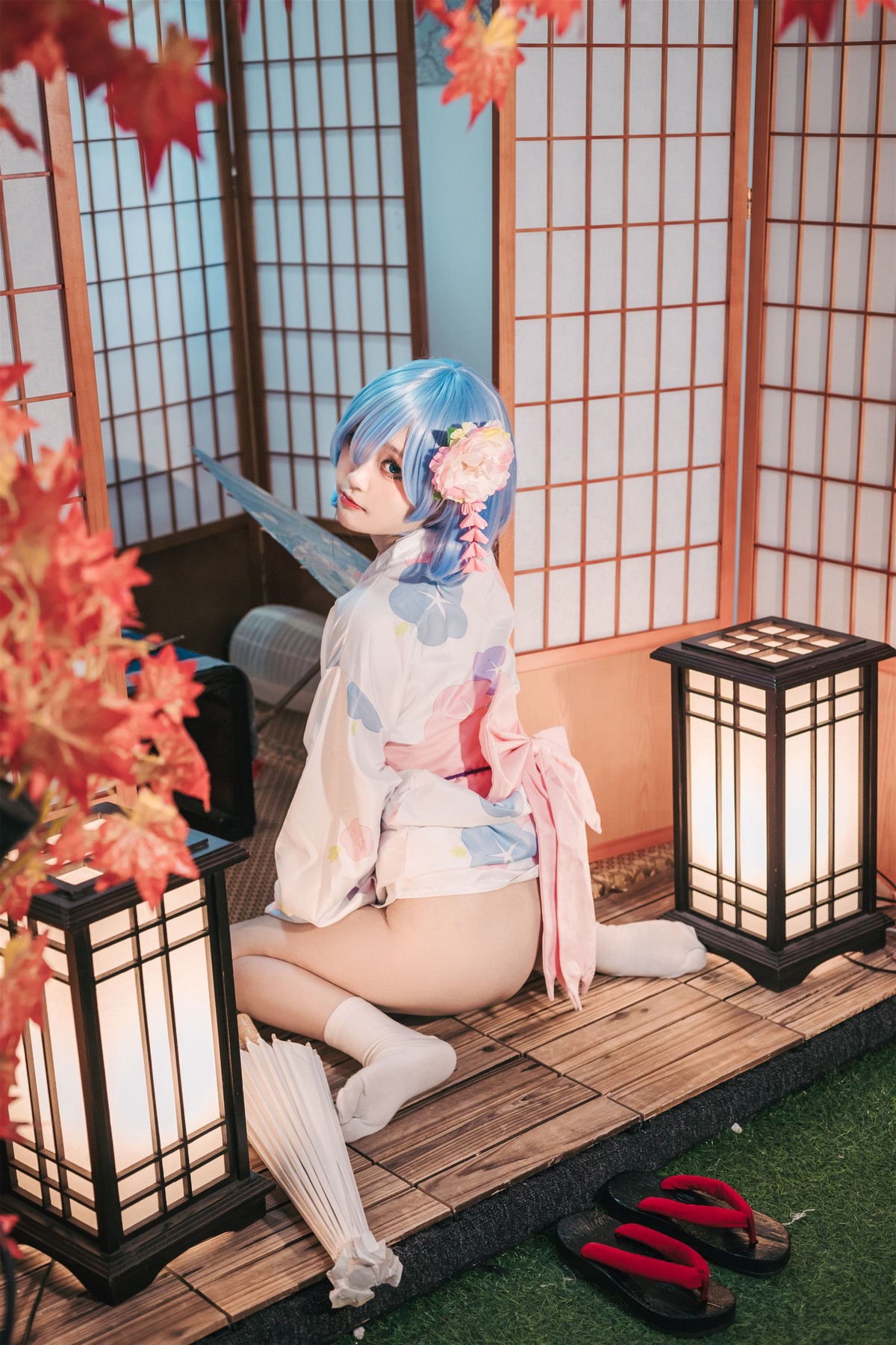 Cosplay 神沢永莉 蕾姆和风(22)