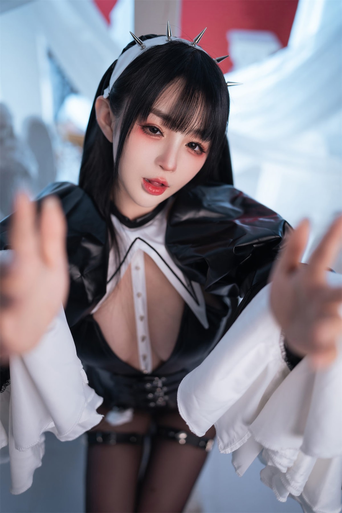 Cosplay 桜井宁宁 皮衣修女(36)