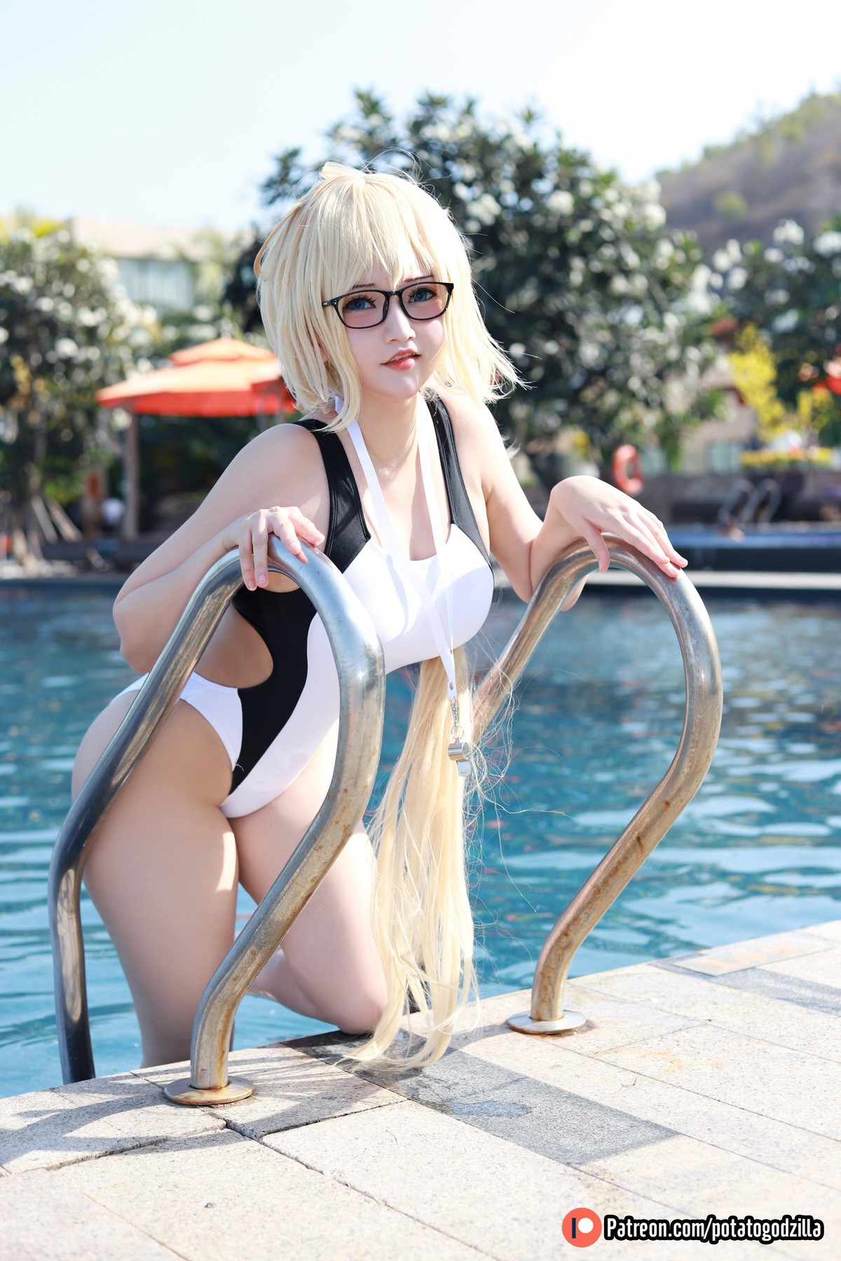 Potato Godzilla Cosplay Jeanne d’Arc Swimsuit(21)