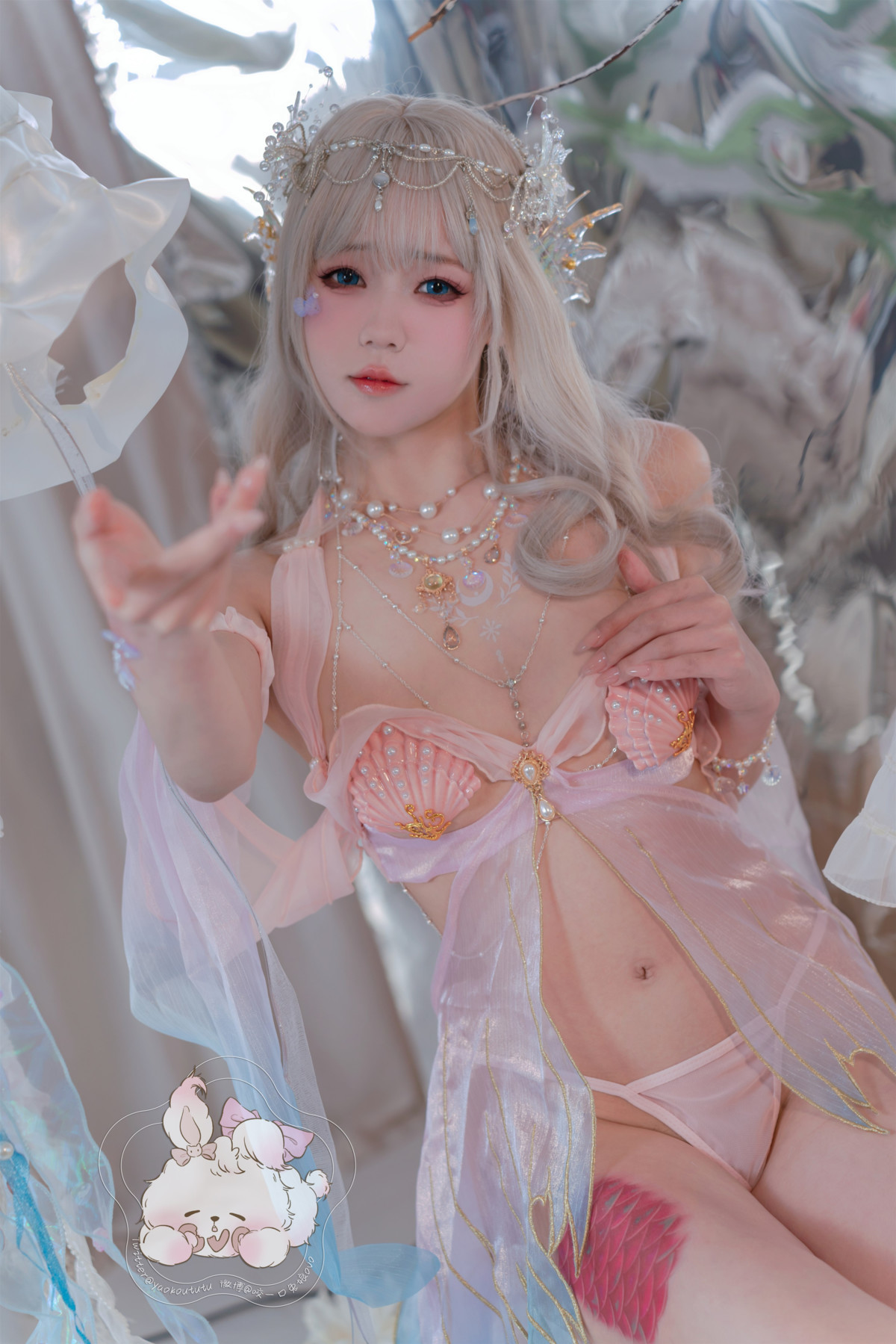 Cosplay 咬一口兔娘 海的女儿 Mermaid(24)