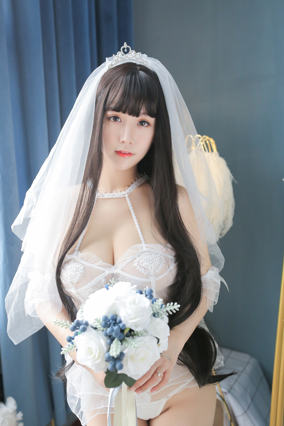 Cosplay 猫九酱Sakura 长发婚纱 Set.01(27)