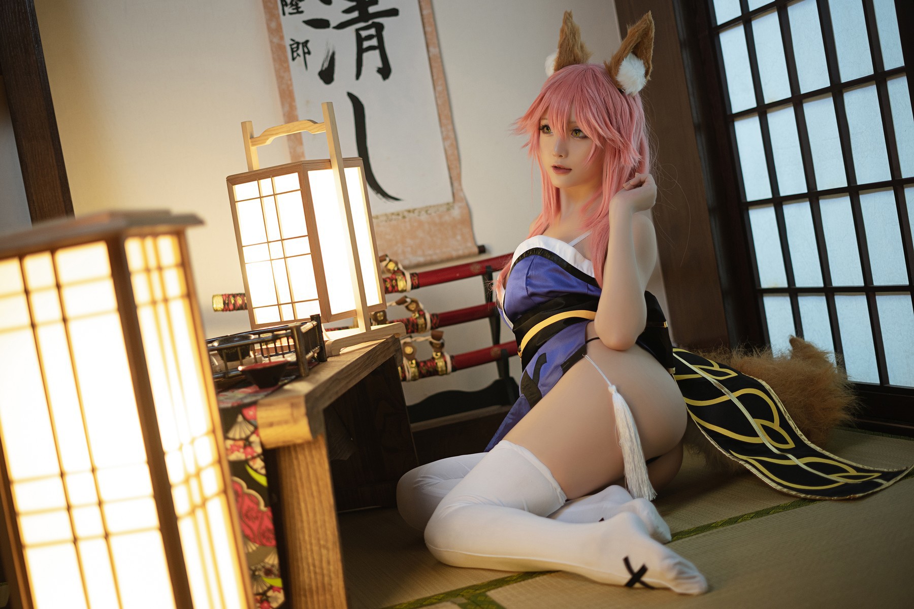 Cosplay 星之迟迟Hoshilily 玉藻前忠犬蓄势待发(21)