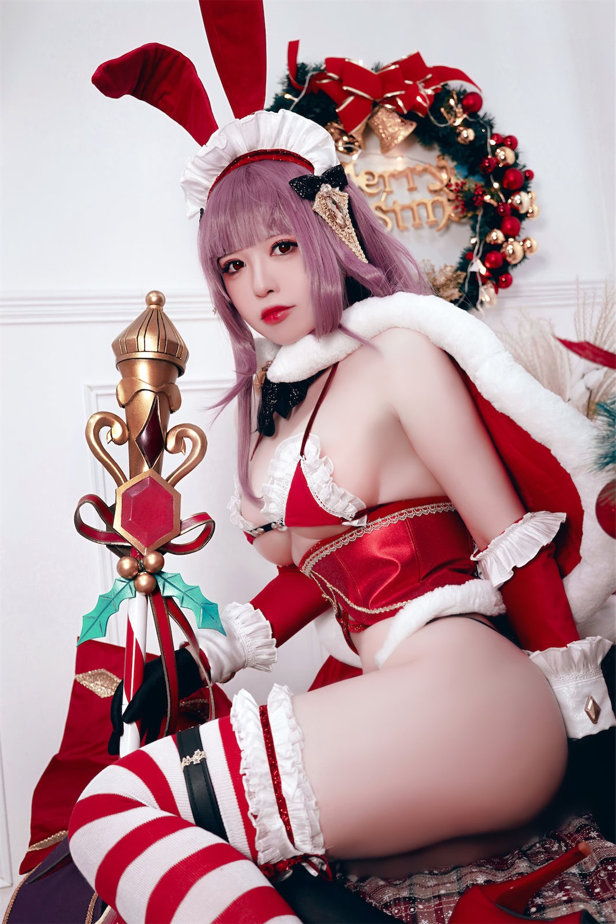 Cosplay 半半子 Christmas Bunny Aike(40)