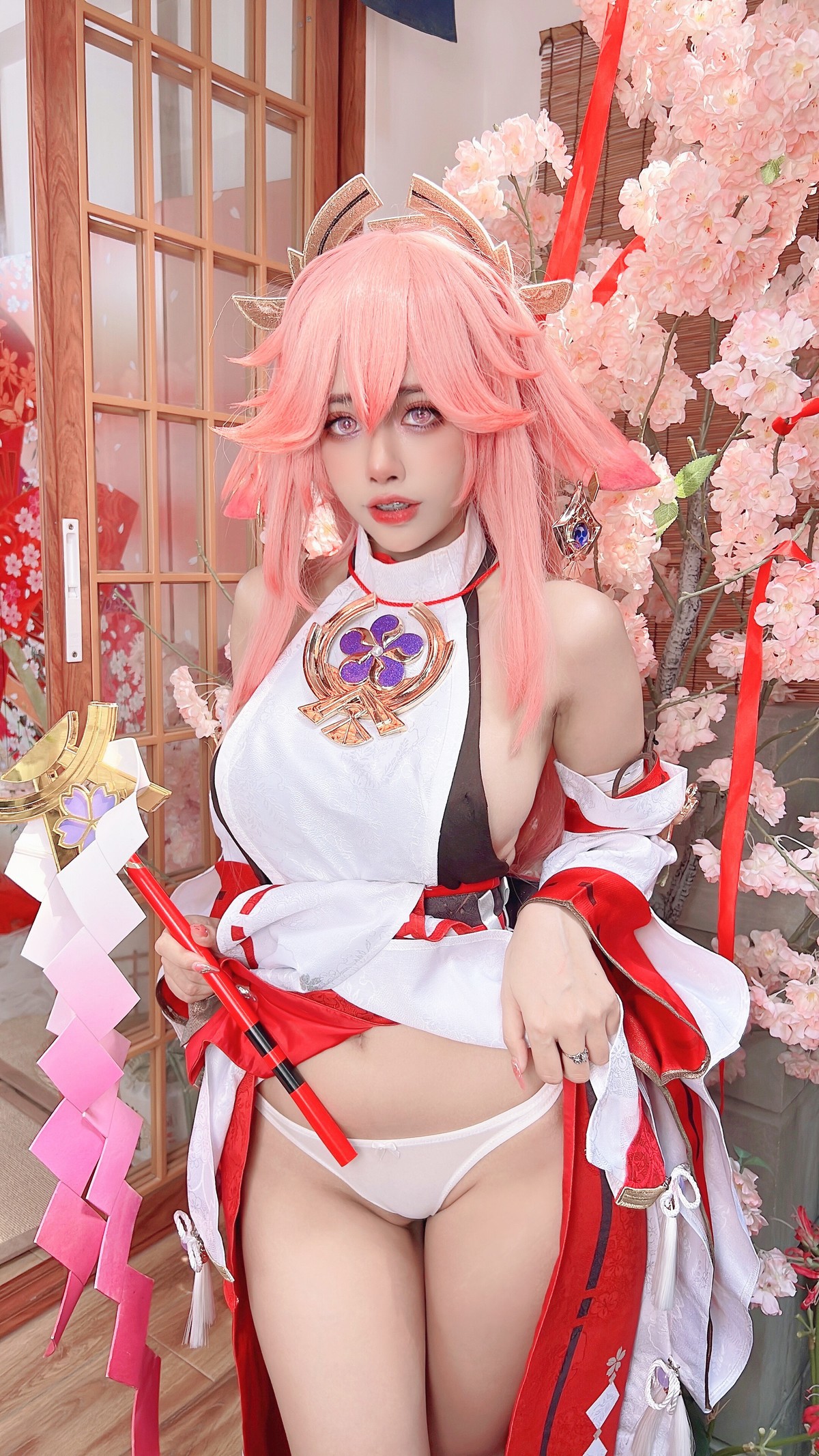 Cosplay 日本性感萝莉Byoru 八重神子 雷電将軍 Set.01(36)