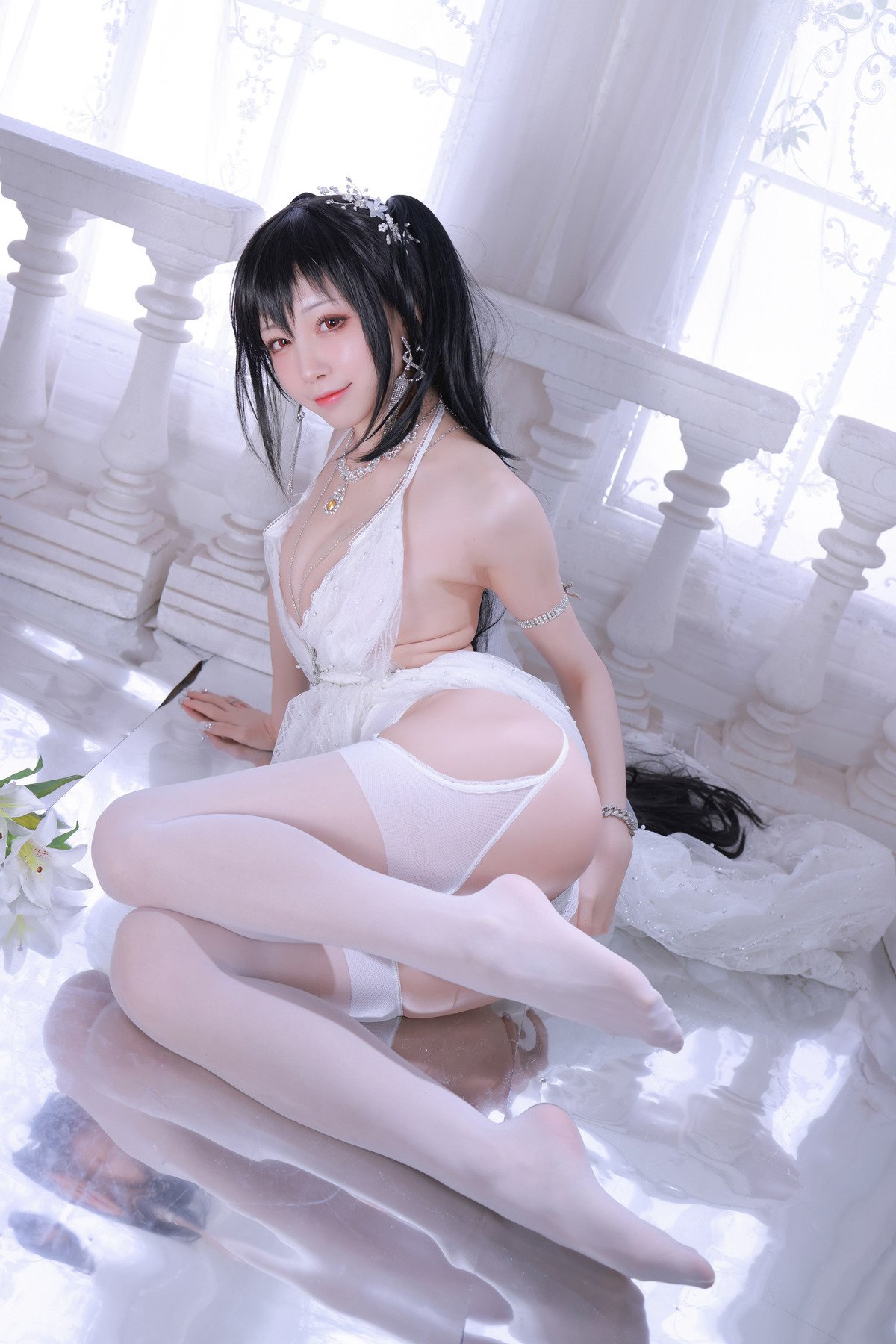 水淼aqua Cosplay 大凤婚纱(59)