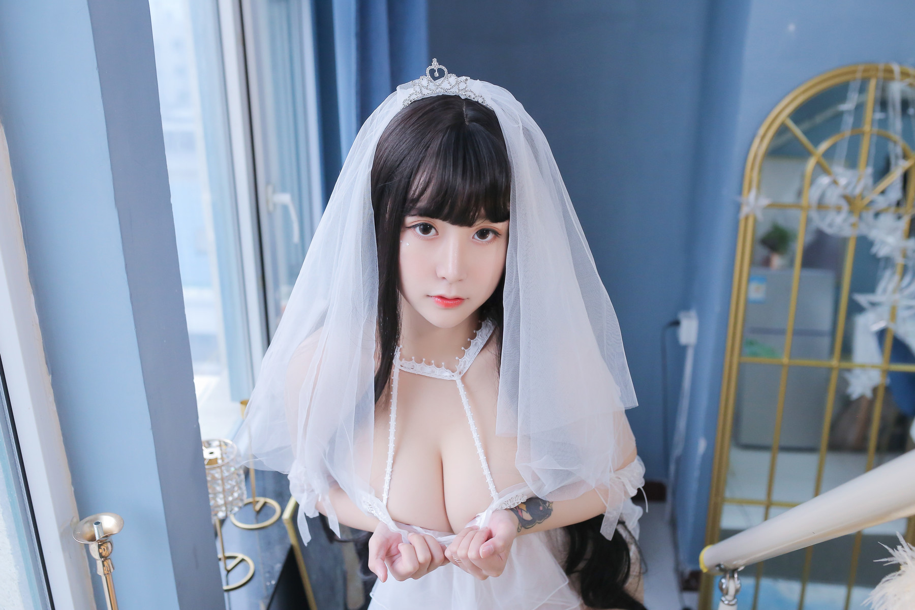 Cosplay 猫九酱Sakura 长发婚纱 Set.01(29)