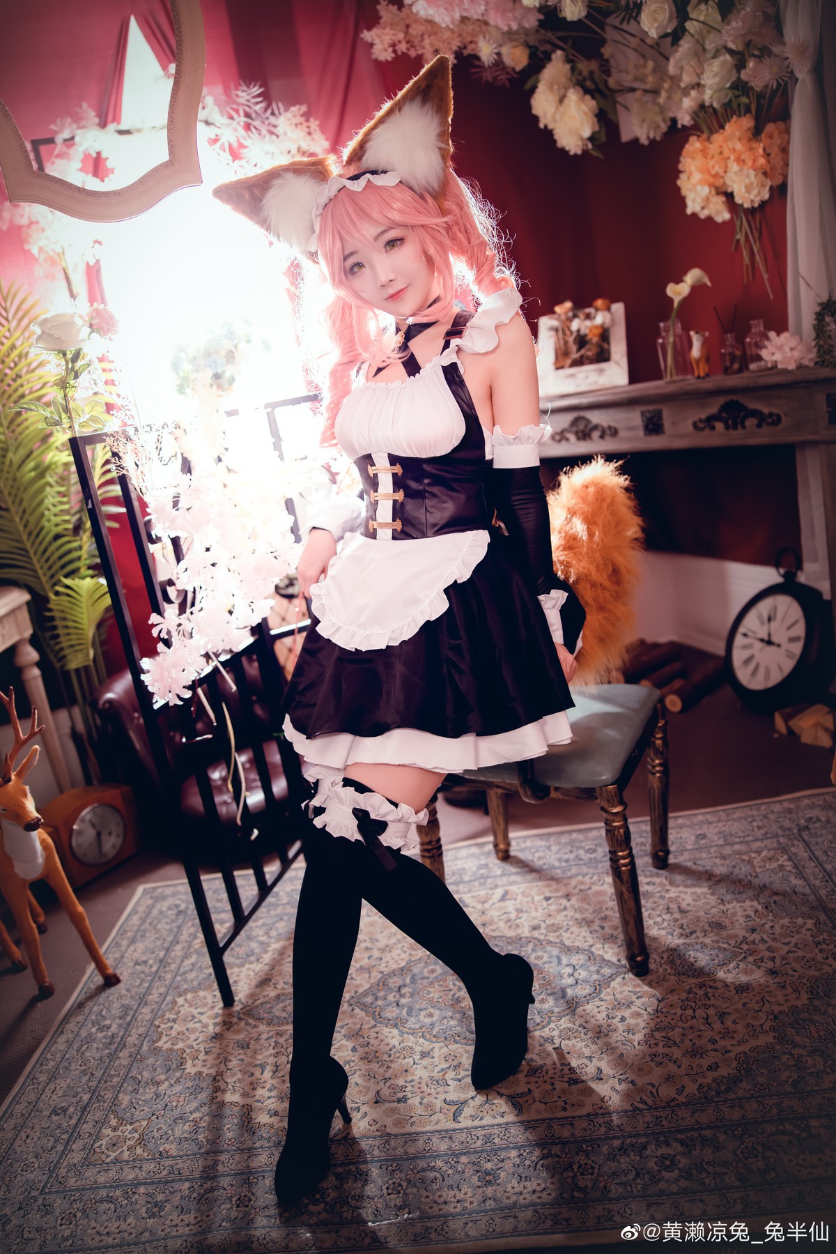 黄濑凉兔_兔半仙 Cosplay fate玉藻前女仆ver(6)