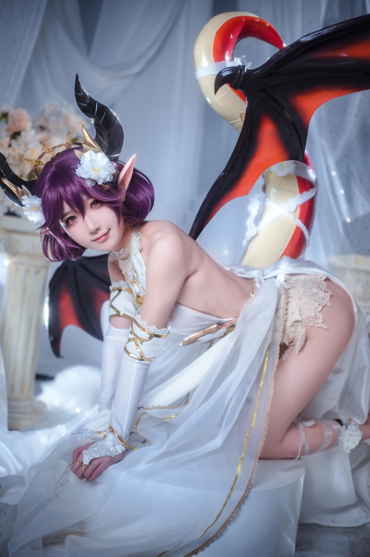 阿包也是兔娘 Cosplay 碧蓝幻想古蕾娅 龙娘(17)