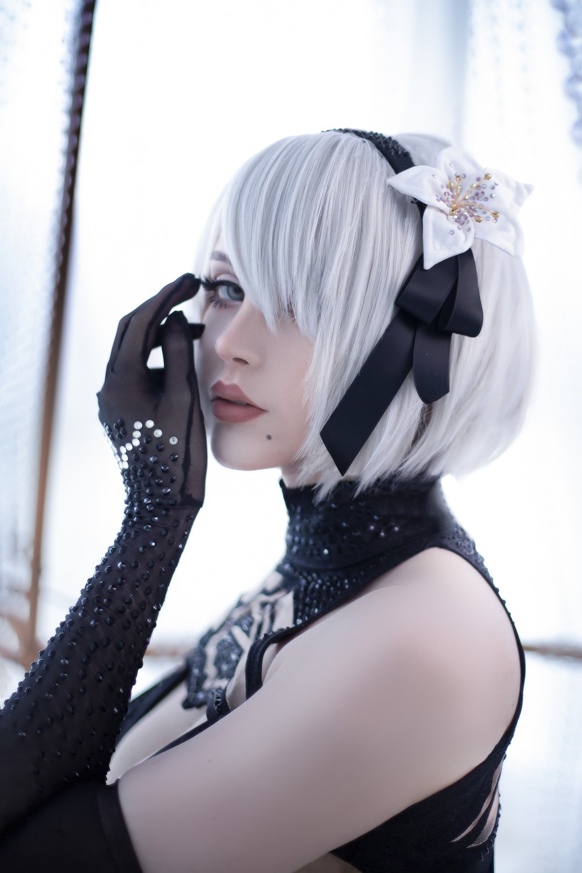 Cosplay Sayathefox 2B Black + White(12)