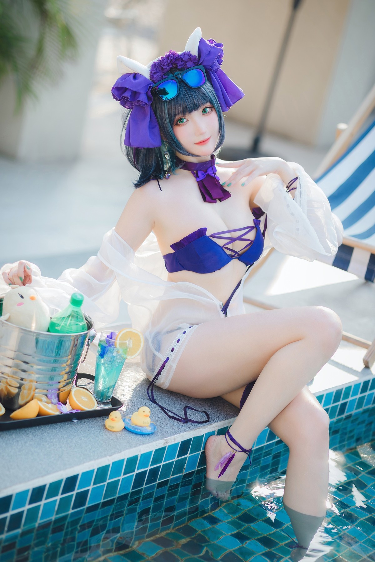 Cosplay 瓜希酱福利 柴郡泳装(20)