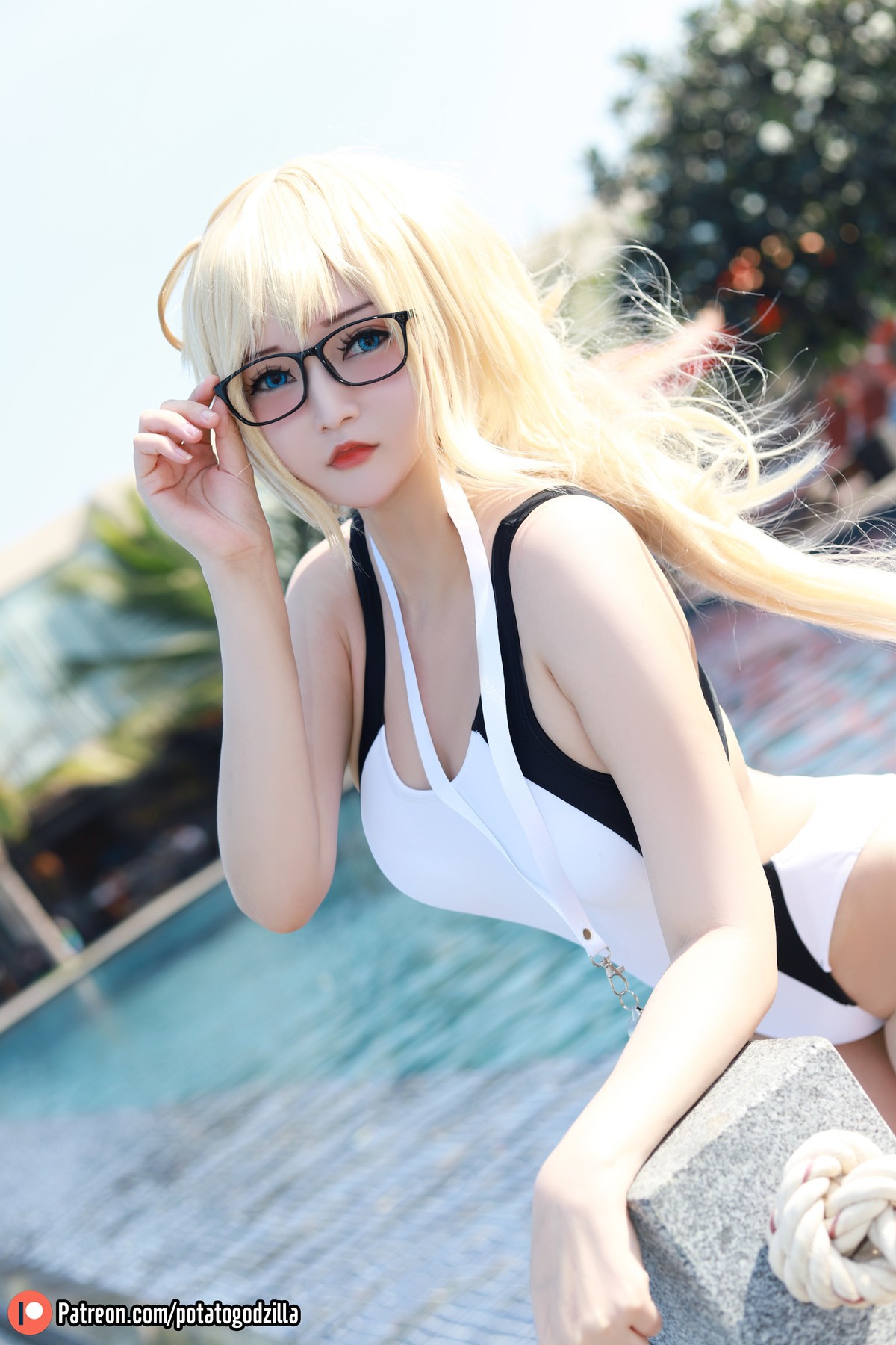 Potato Godzilla Cosplay Jeanne d’Arc Swimsuit(23)