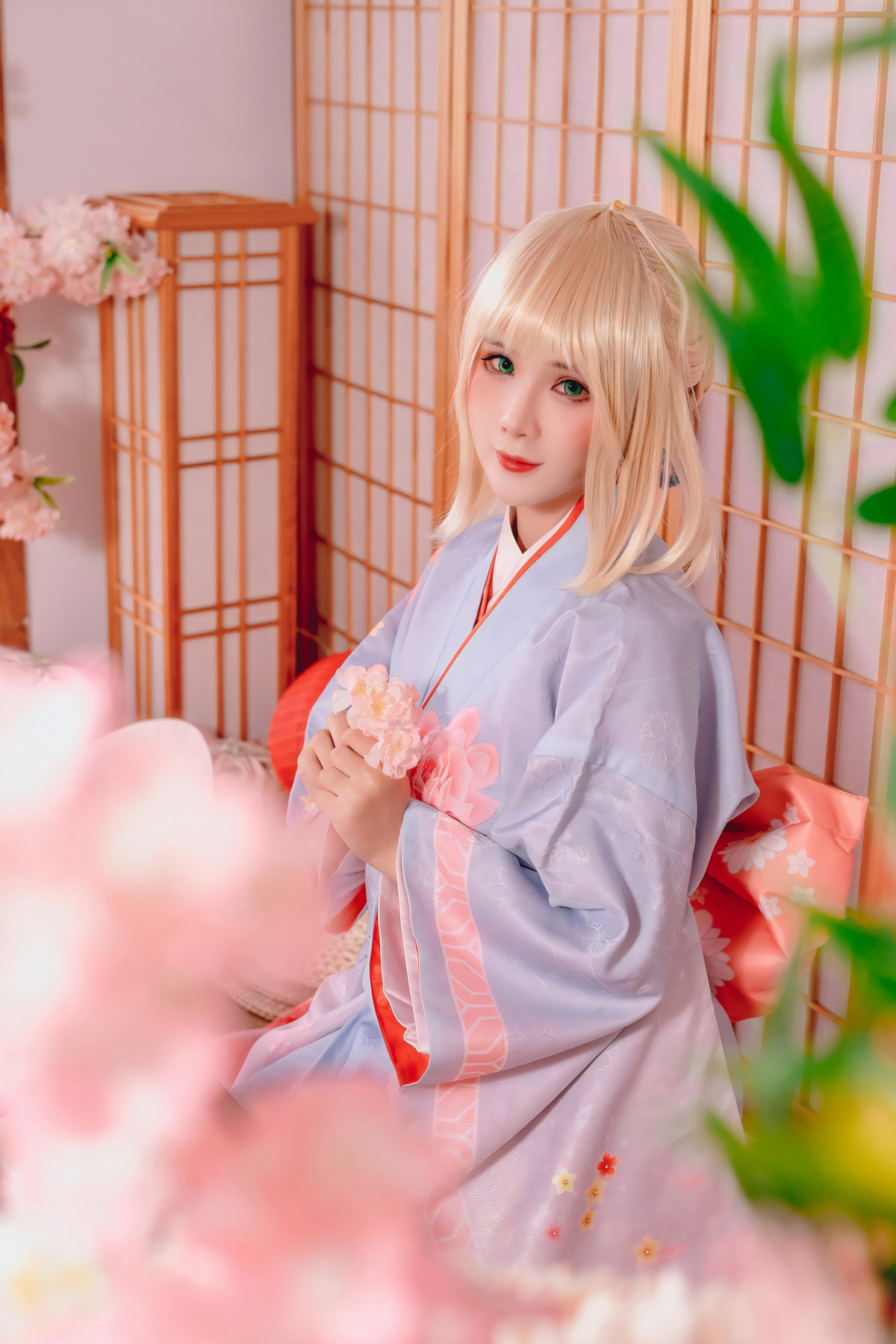 Cosplay Pyonピオン Saber セイバー Kimono(2)