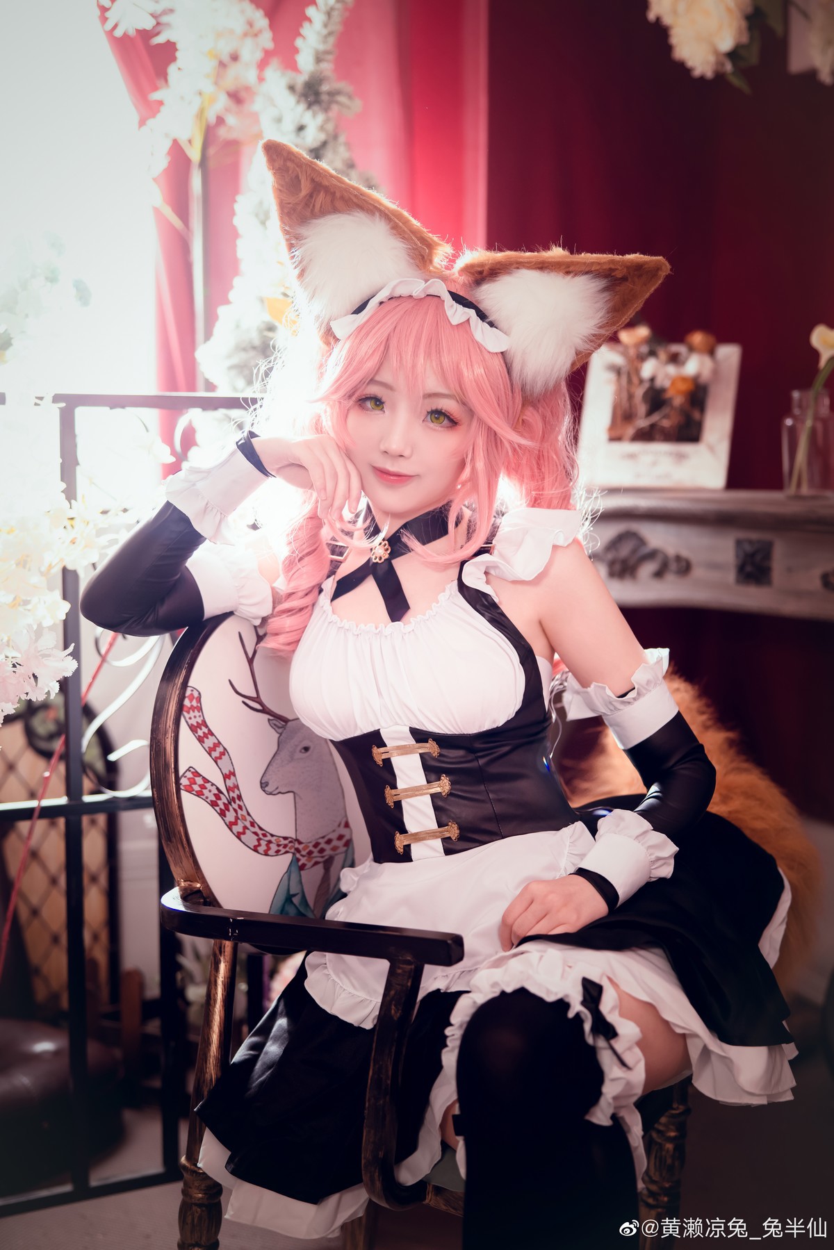 黄濑凉兔_兔半仙 Cosplay fate玉藻前女仆ver(7)