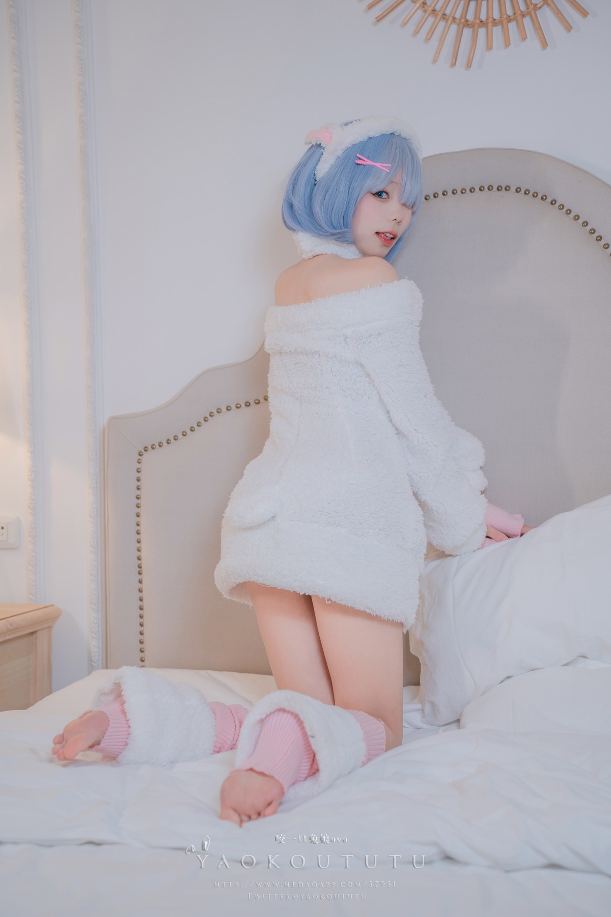 Cosplay 黏黏团子兔 T3特典 蕾姆咩咩(13)