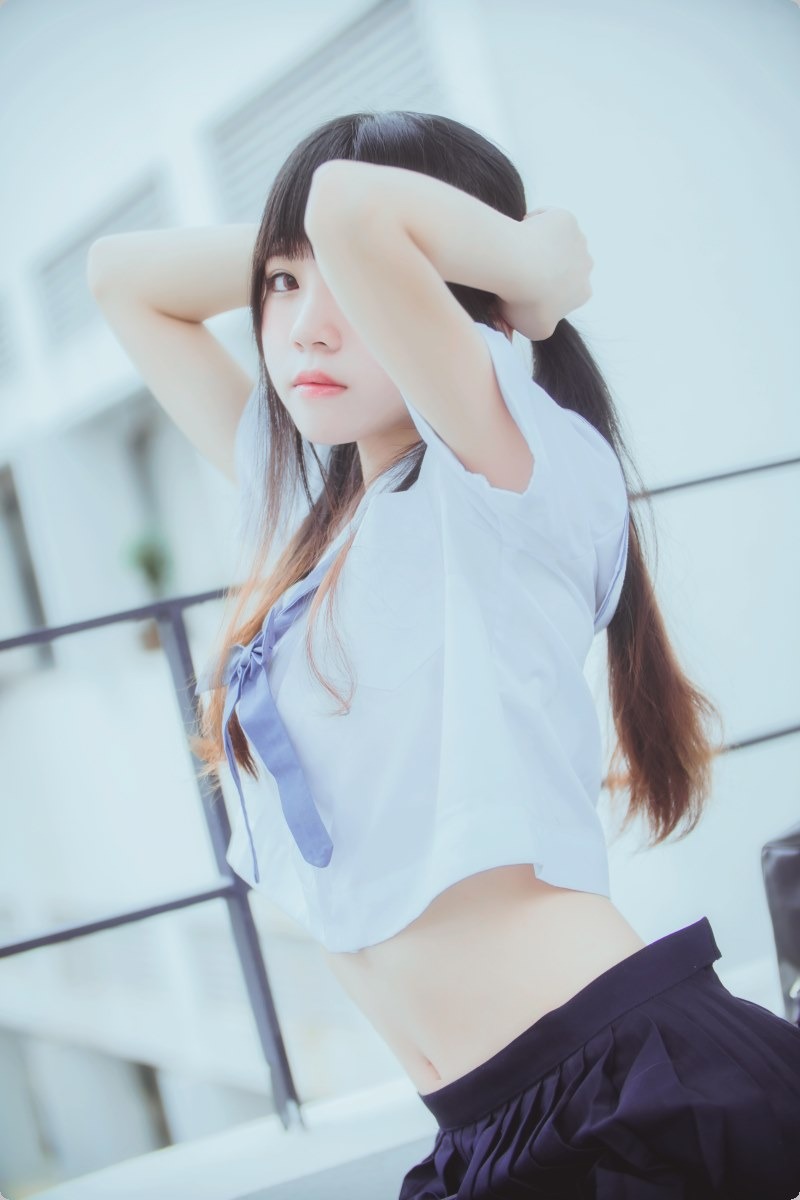 [Cos]桜桃喵 - 蓝白水手服 [39P](9)