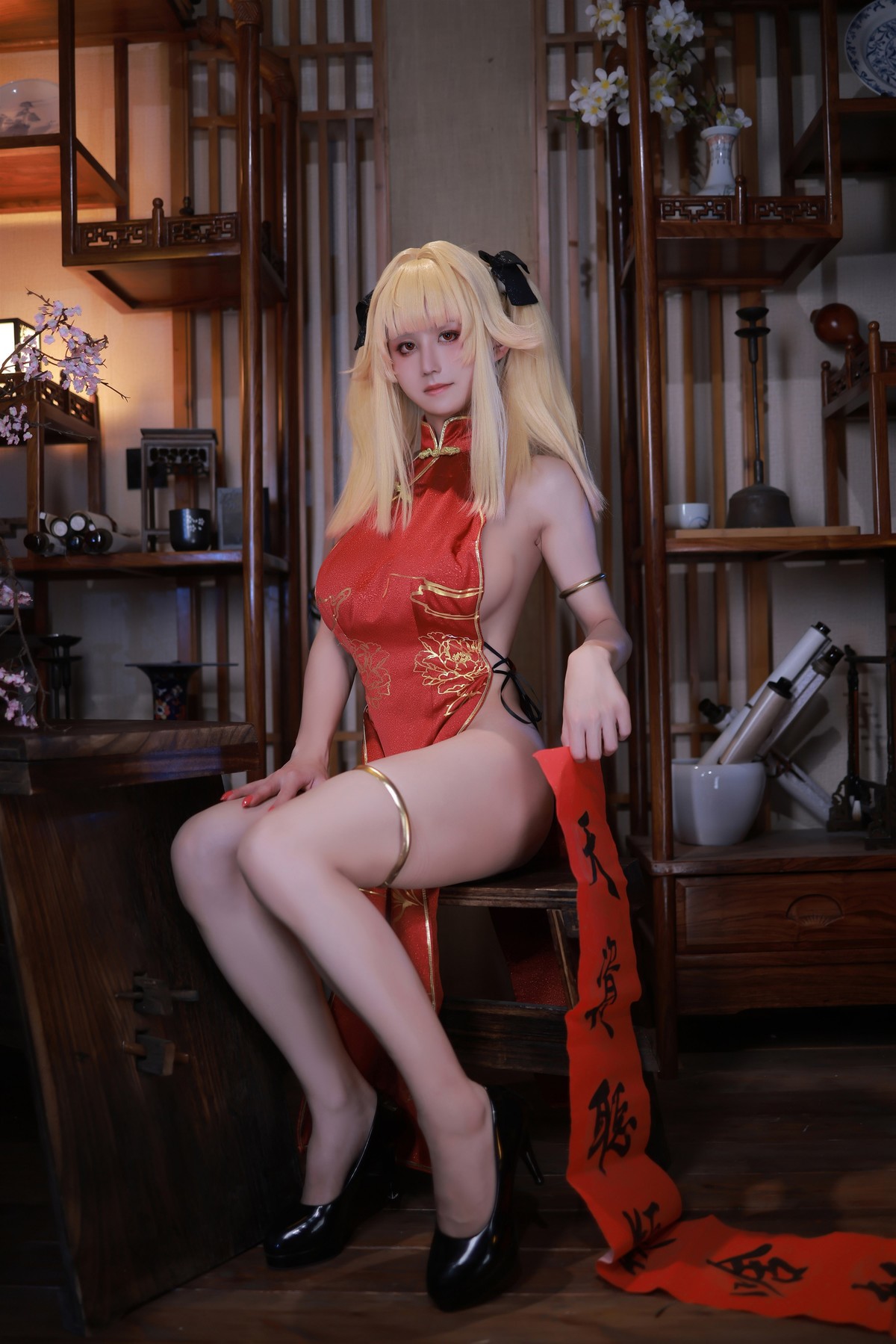 Cosplay 桜满三时 萌姬联合 旗袍(17)