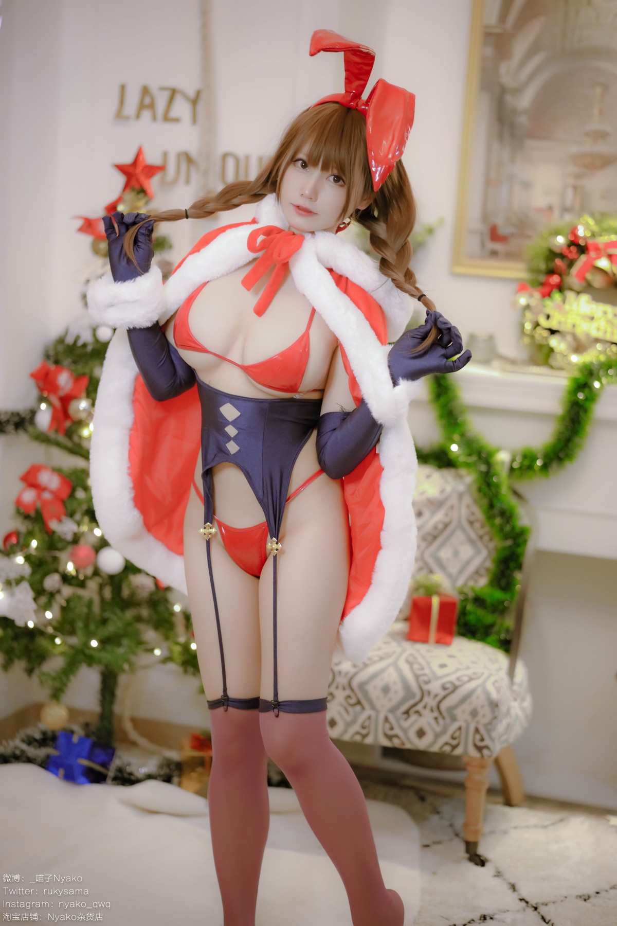 Cosplay Nyako喵子 Christmas Bunny Set.01(34)