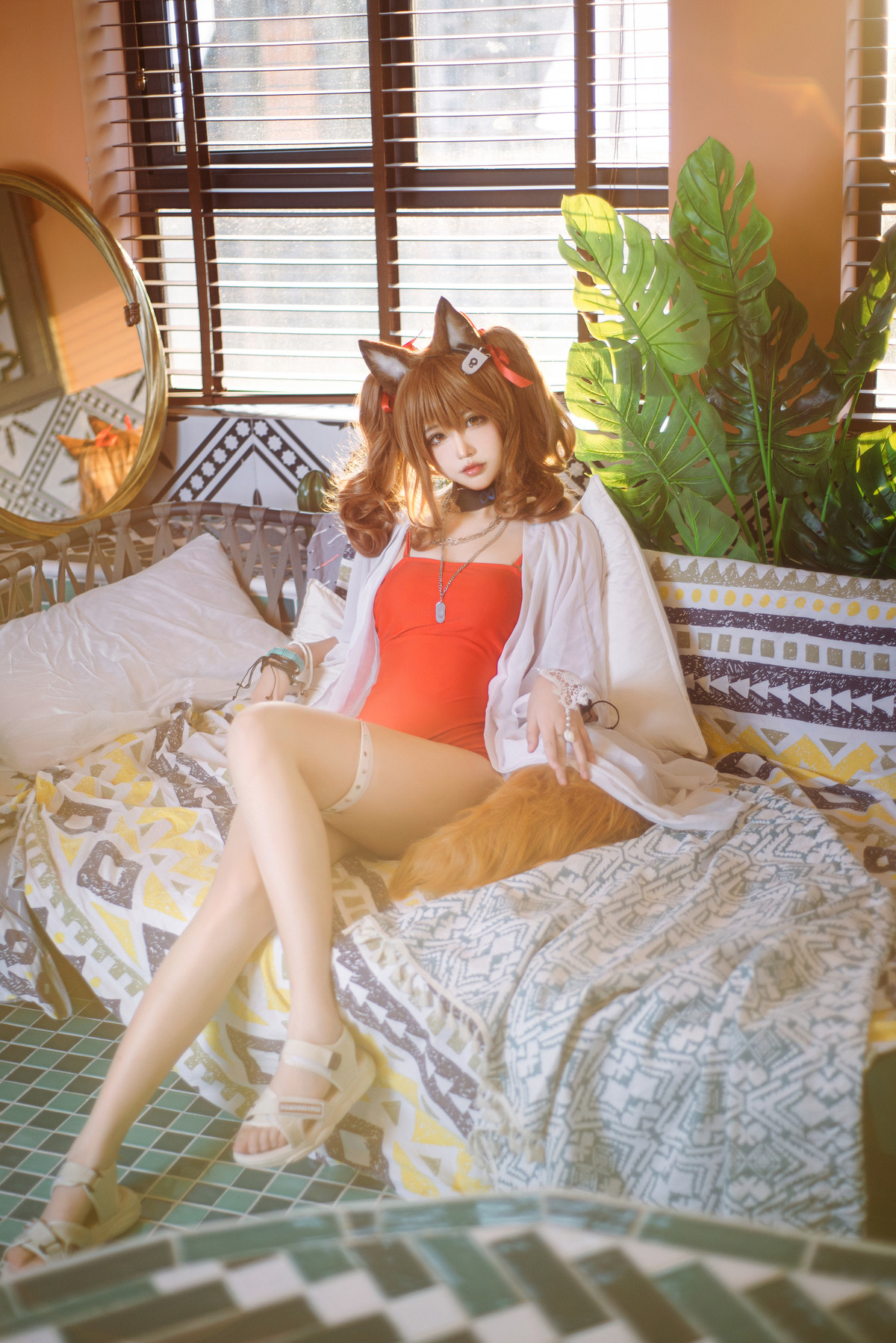 工藤新伍 Cosplay 明日方舟 安洁莉娜 夏卉泳装(19)